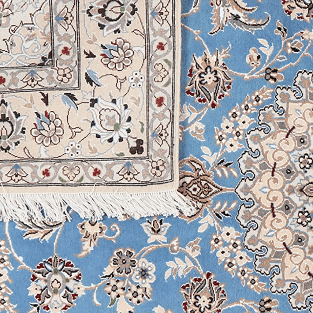 Nain 9La — Hand-knotted, 157x233 cm, Blue, 100% Virgin Wool | View 6