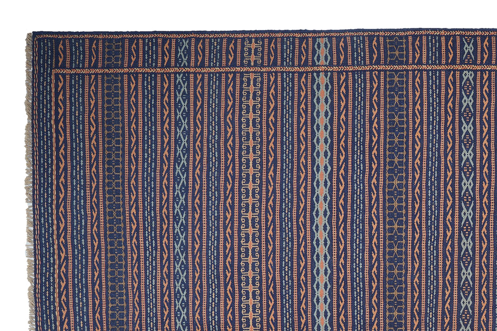 Kelim Kordi — Handmade, 170x240 cm, Blue, 100% Virgin Wool | View 3