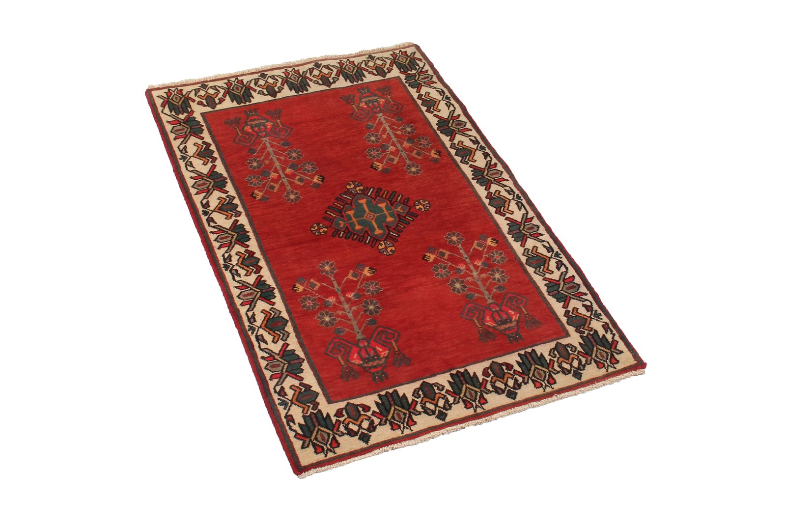 Afshar — Hand-knotted, 71x111 cm, Red, 100% Virgin Wool | View 4
