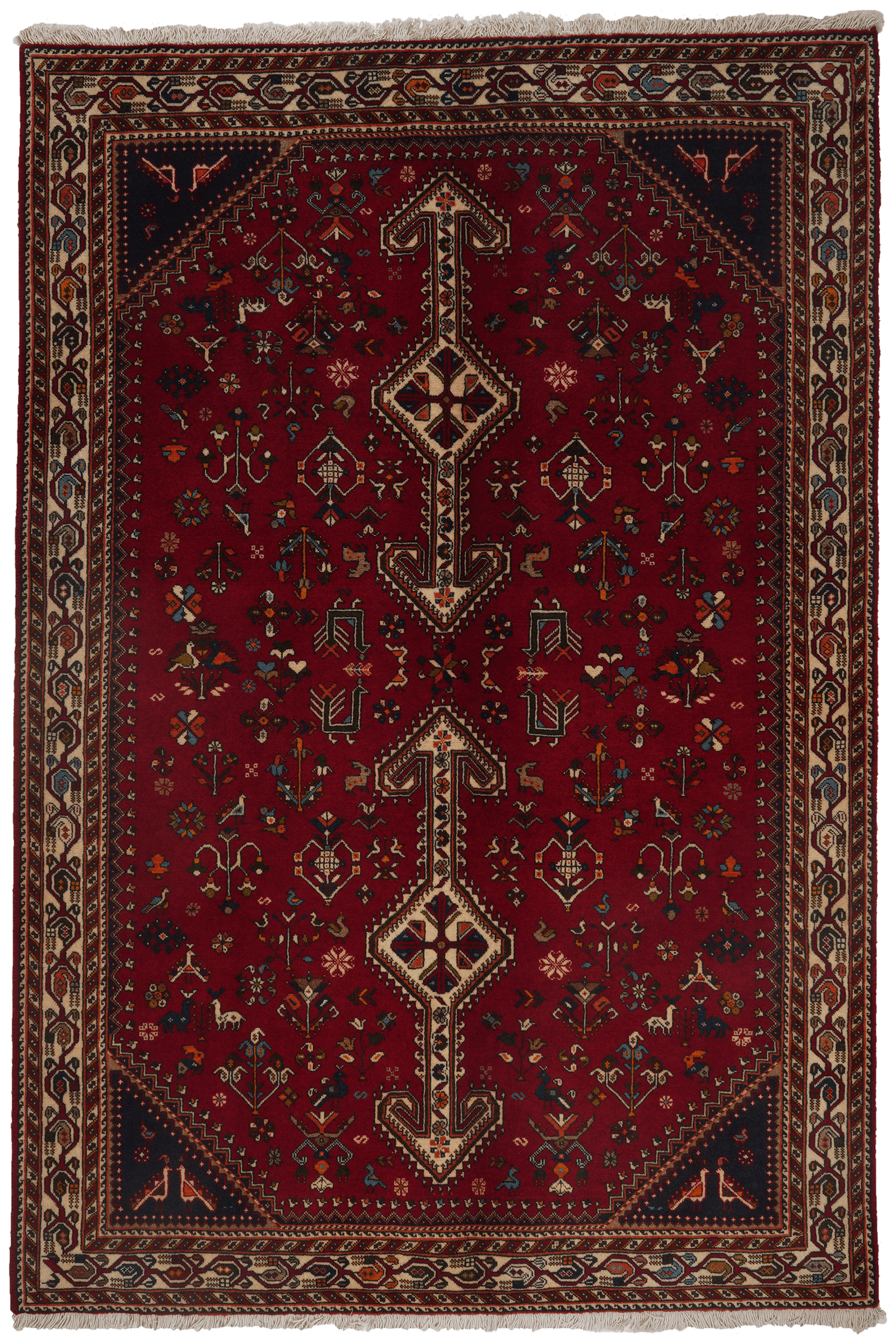 Nasrabad — Hand-knotted, 136x201 cm, Red, 100% Virgin Wool | Main view