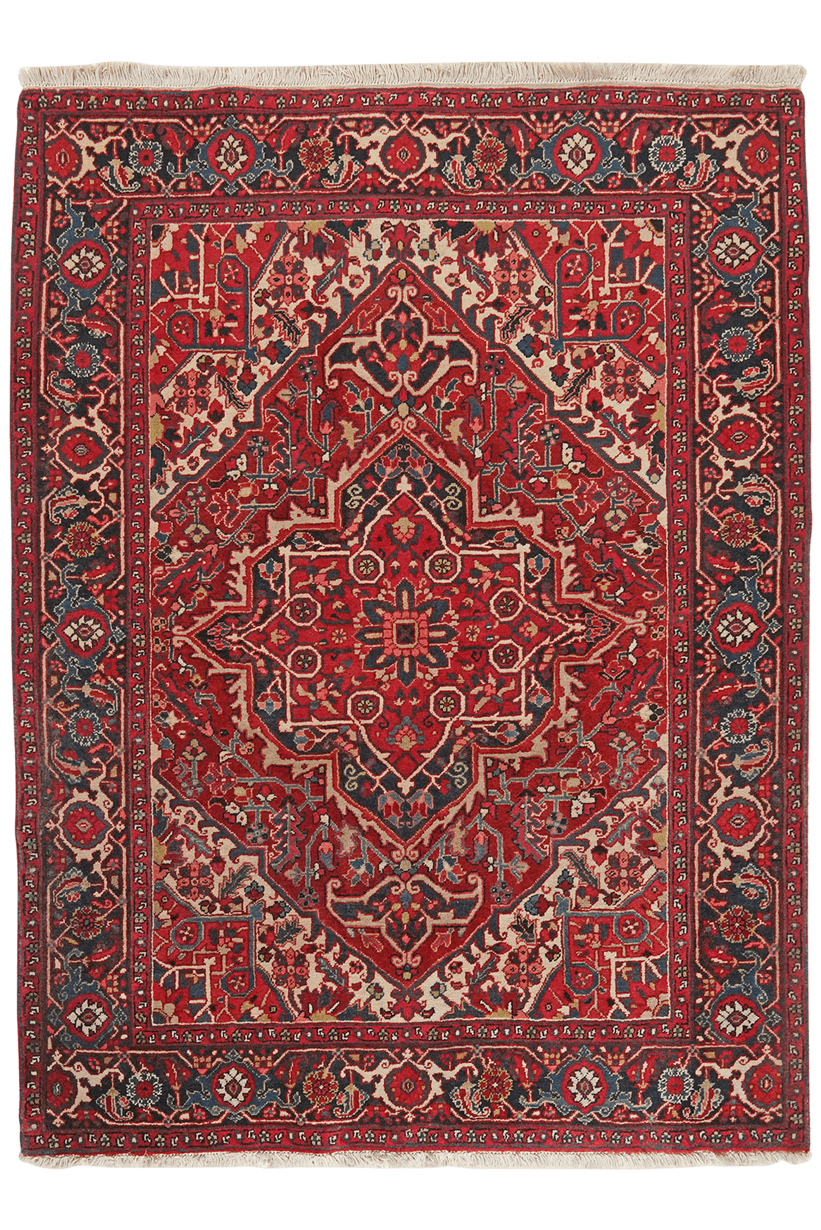 Heriz — Hand-knotted, 150x194 cm, Red, 100% Virgin Wool | Main view