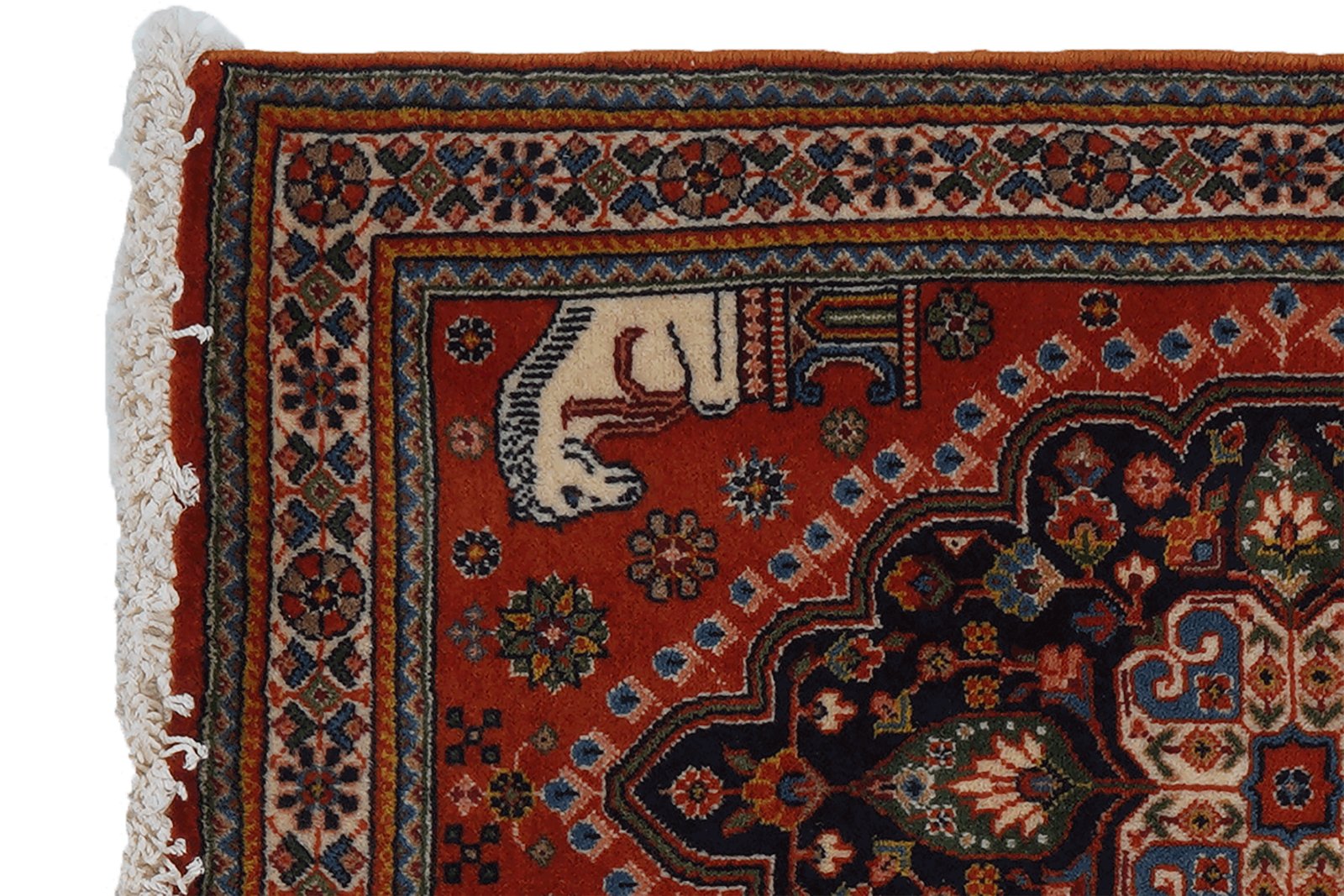 Gashgai — Hand-knotted, 56x83 cm, Blue, 100% Virgin Wool | View 3
