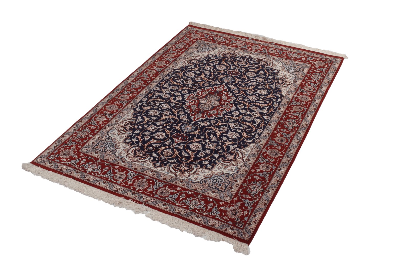 Isfahan — Hand-knotted, 108x160 cm, Blue, 95% Schurwolle, 5% Seide | View 5