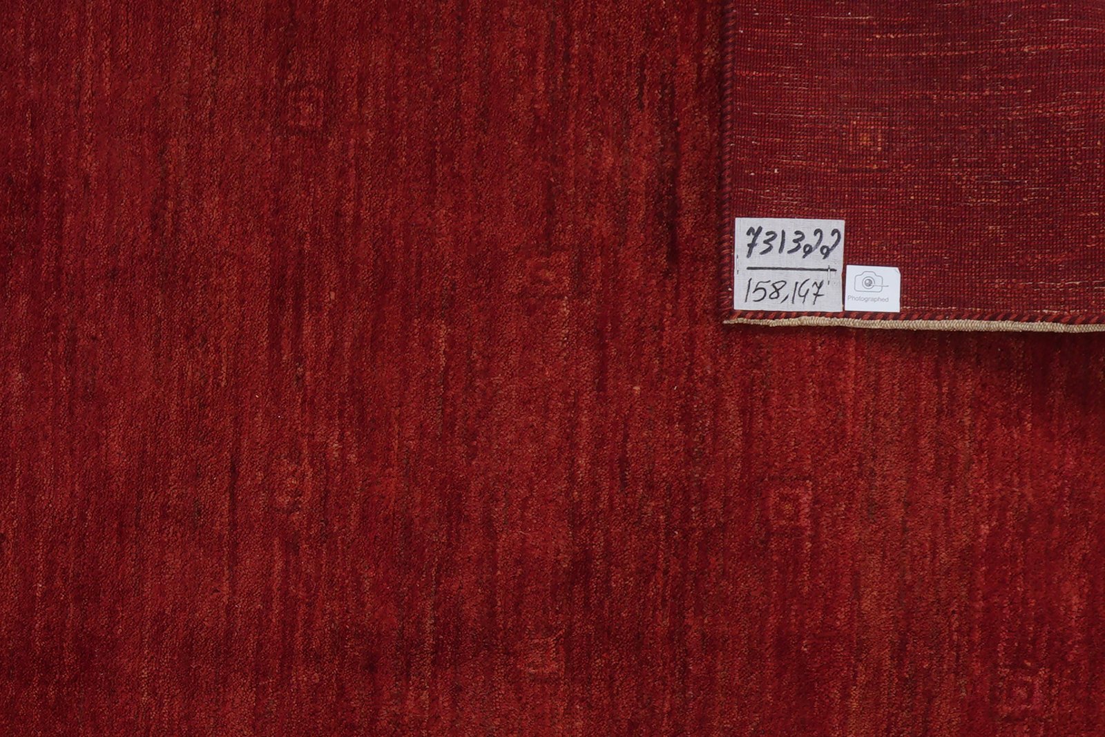 Rizbaf — Hand-knotted, 147x158 cm, Red, 100% Virgin Wool | View 6