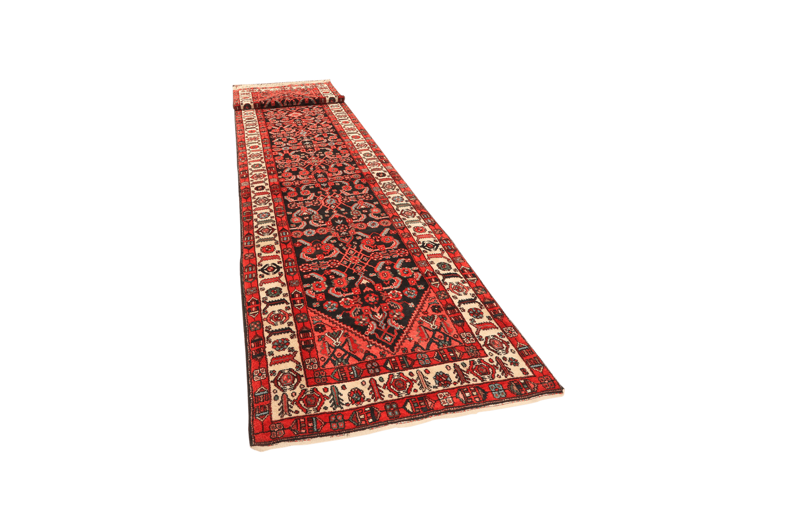 Farahan — Hand-knotted, 108x509 cm, Blue, 100% Virgin Wool | View 5