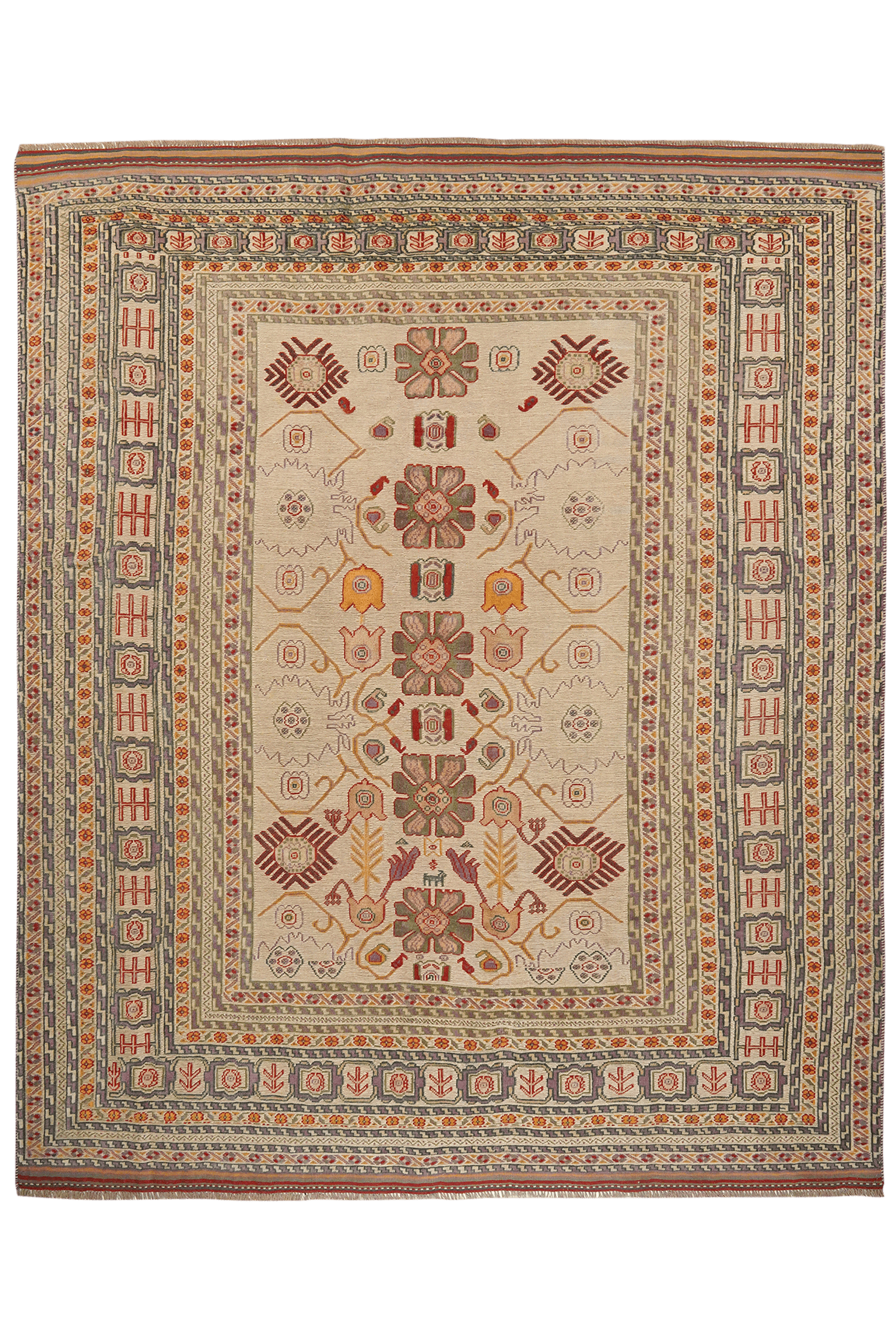 Kelim Belutch — Handmade, 235x278 cm, Beige, 100% Virgin Wool | Main view
