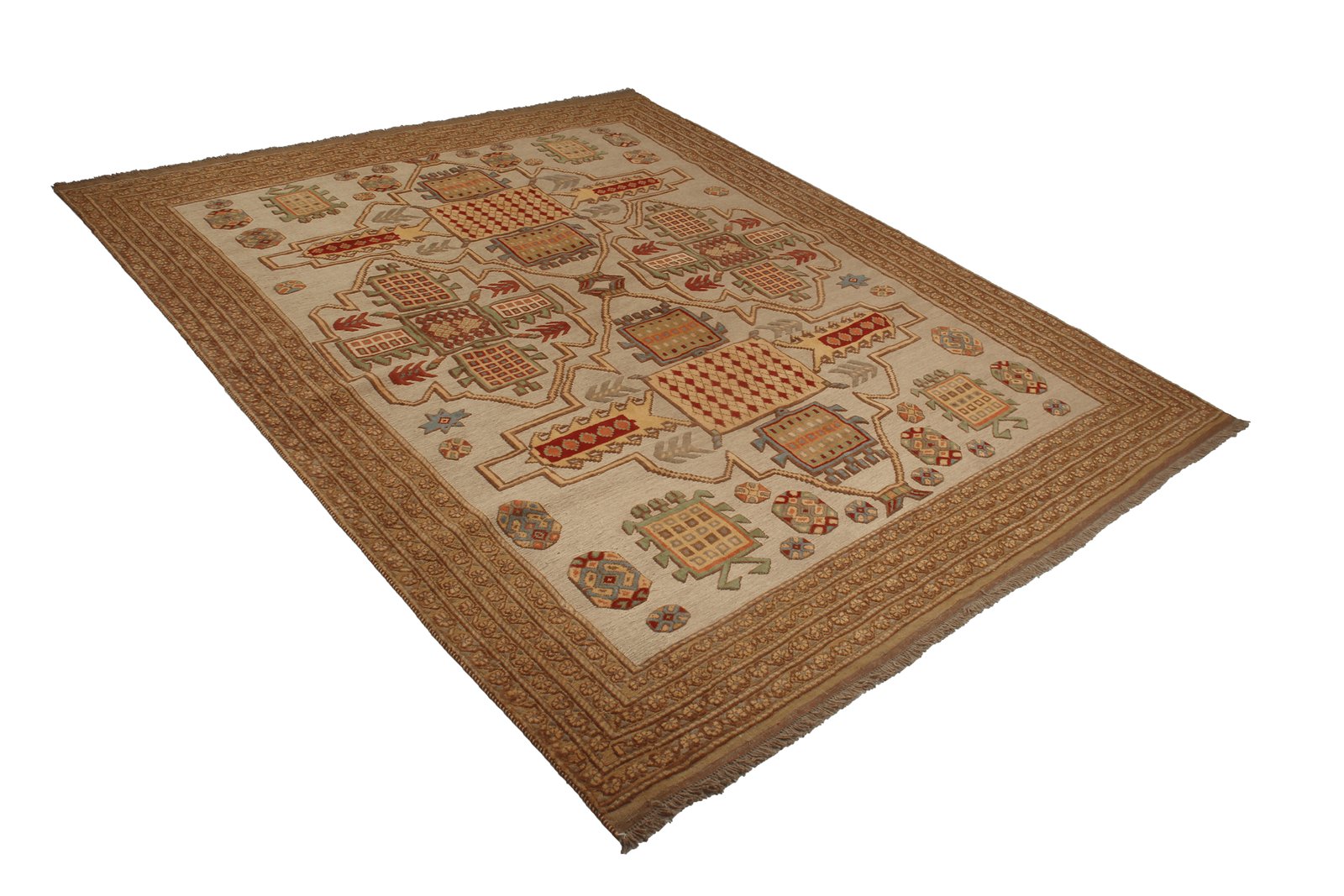 Kelim Belutch — Handmade, 212x253 cm, Brown, 100% Virgin Wool | View 4