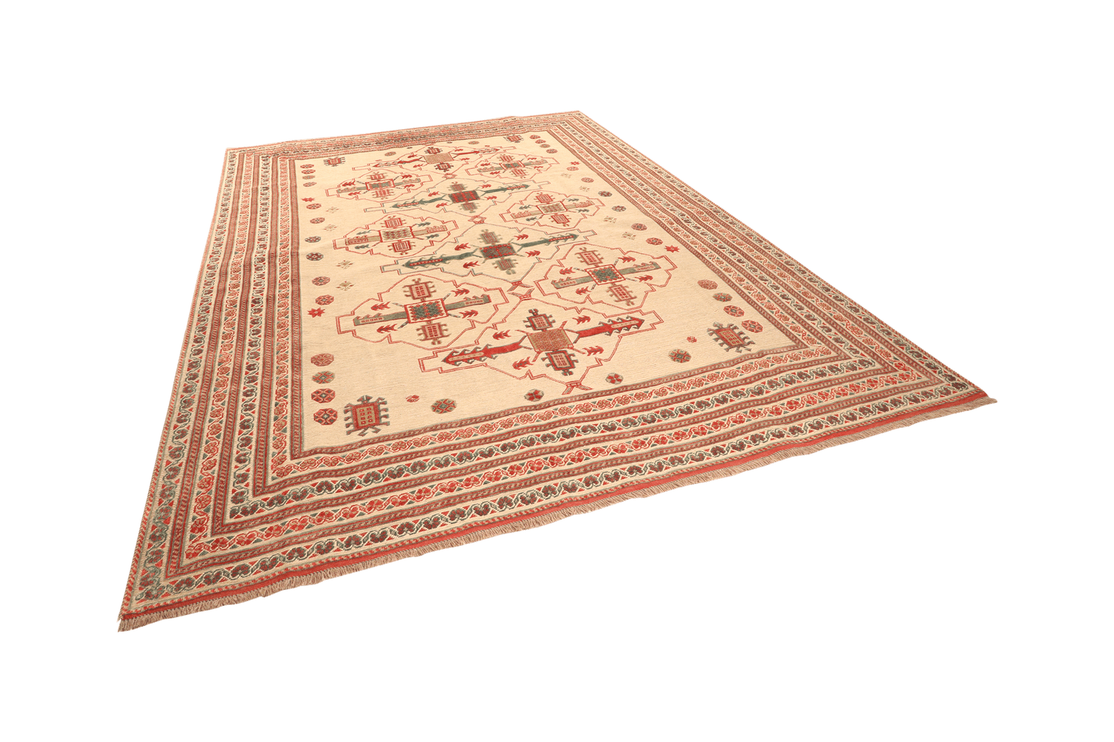 Kelim Belutch — Handmade, 242x290 cm, Beige, 100% Virgin Wool | View 5