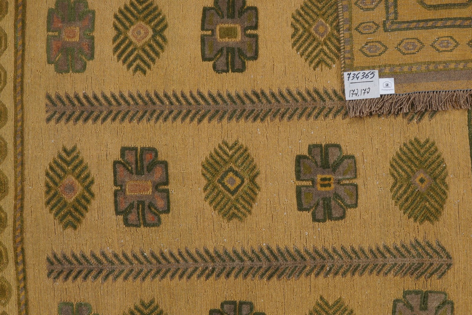 Kelim Belutch — Handmade, 172x172 cm, Beige, 100% Virgin Wool | View 5