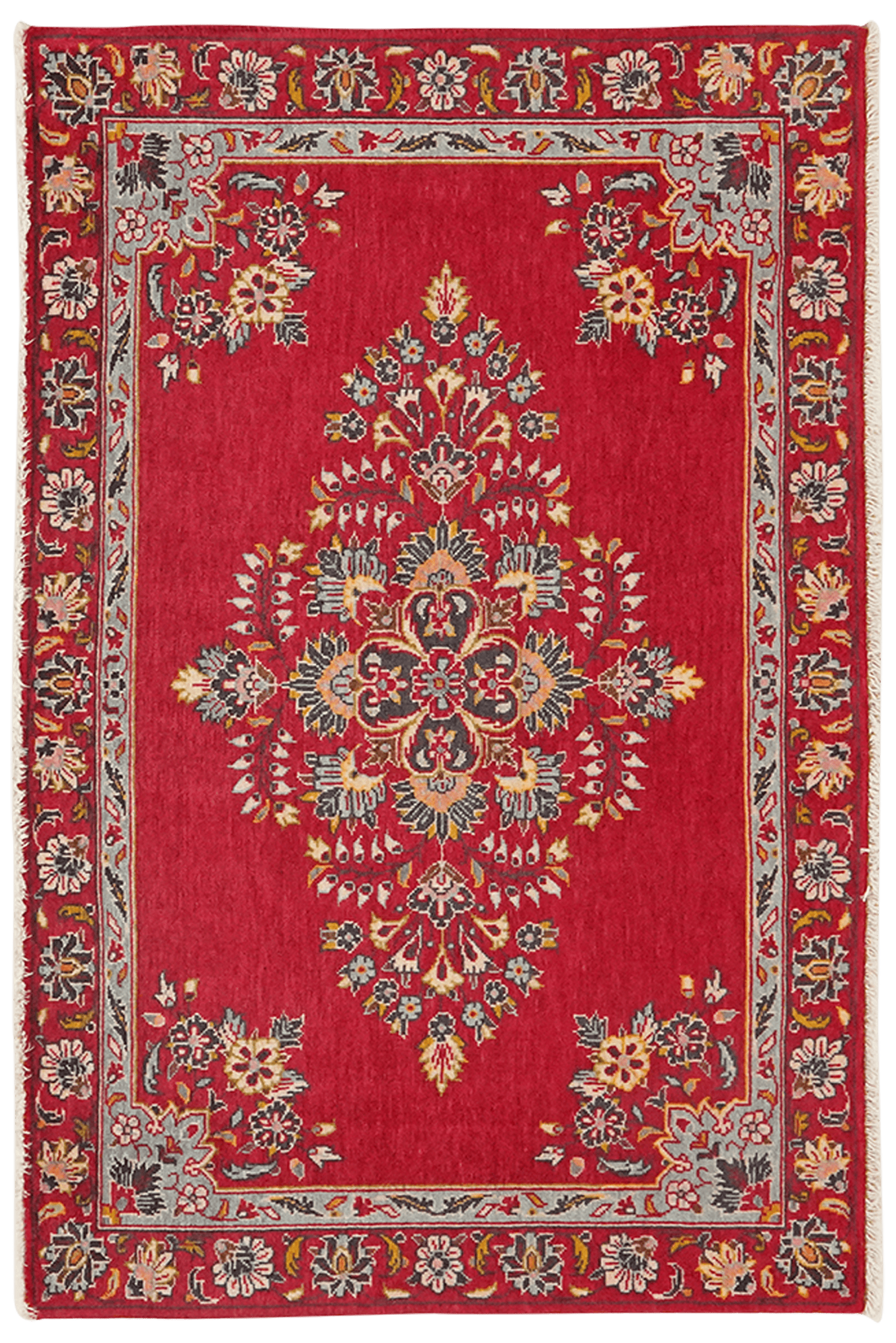 Kashan — Hand-knotted, 101x65 cm, Red, 100% Virgin Wool | Main view