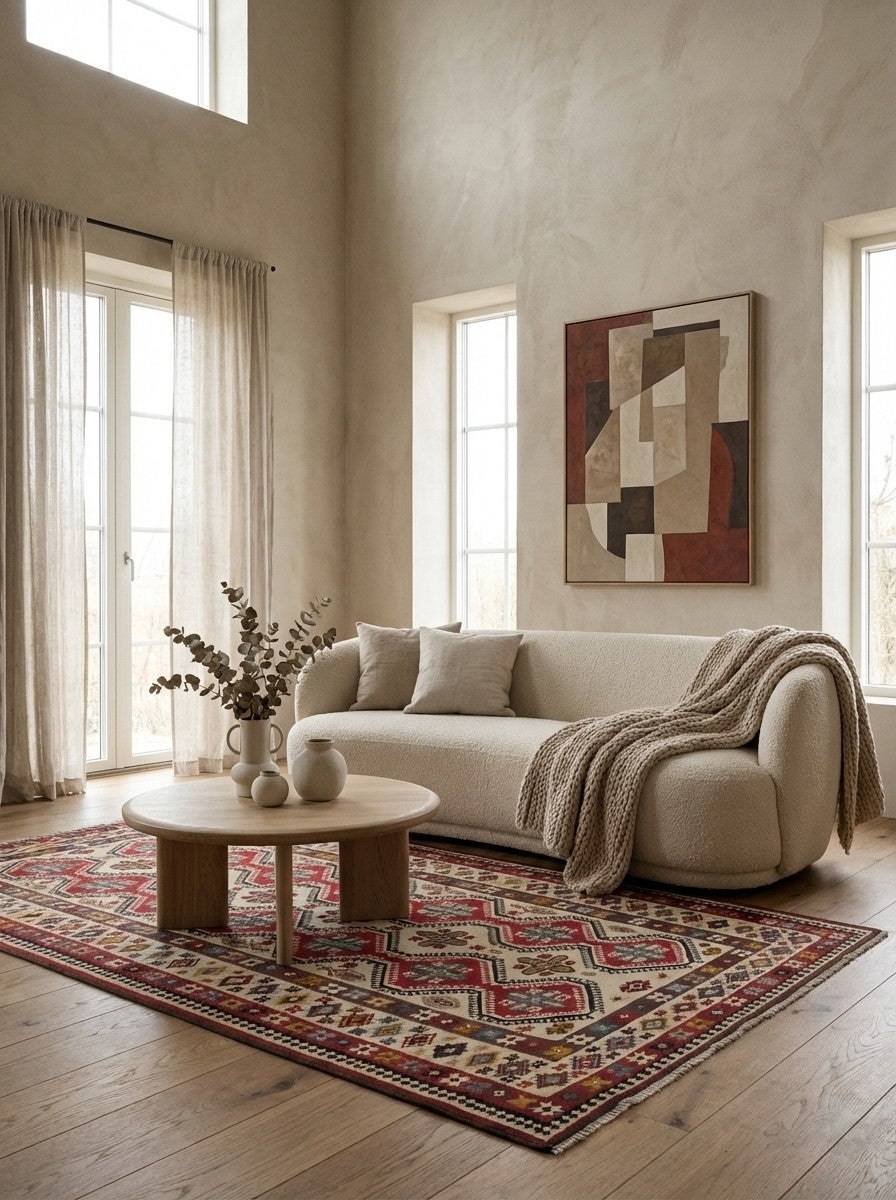 Kelim Gashgai Old — Handmade, 157x297 cm, Brown, 100% Virgin Wool | Detail view
