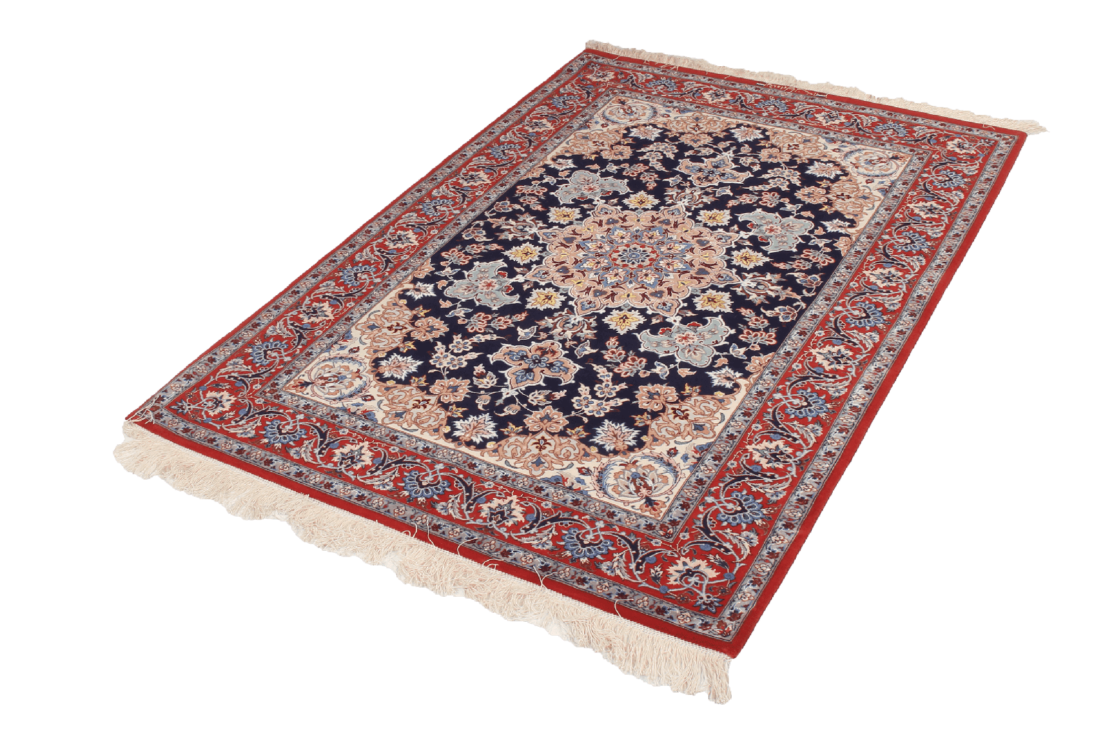 Isfahan — Hand-knotted, 111x161 cm, Blue, 95% Schurwolle, 5% Seide | View 5