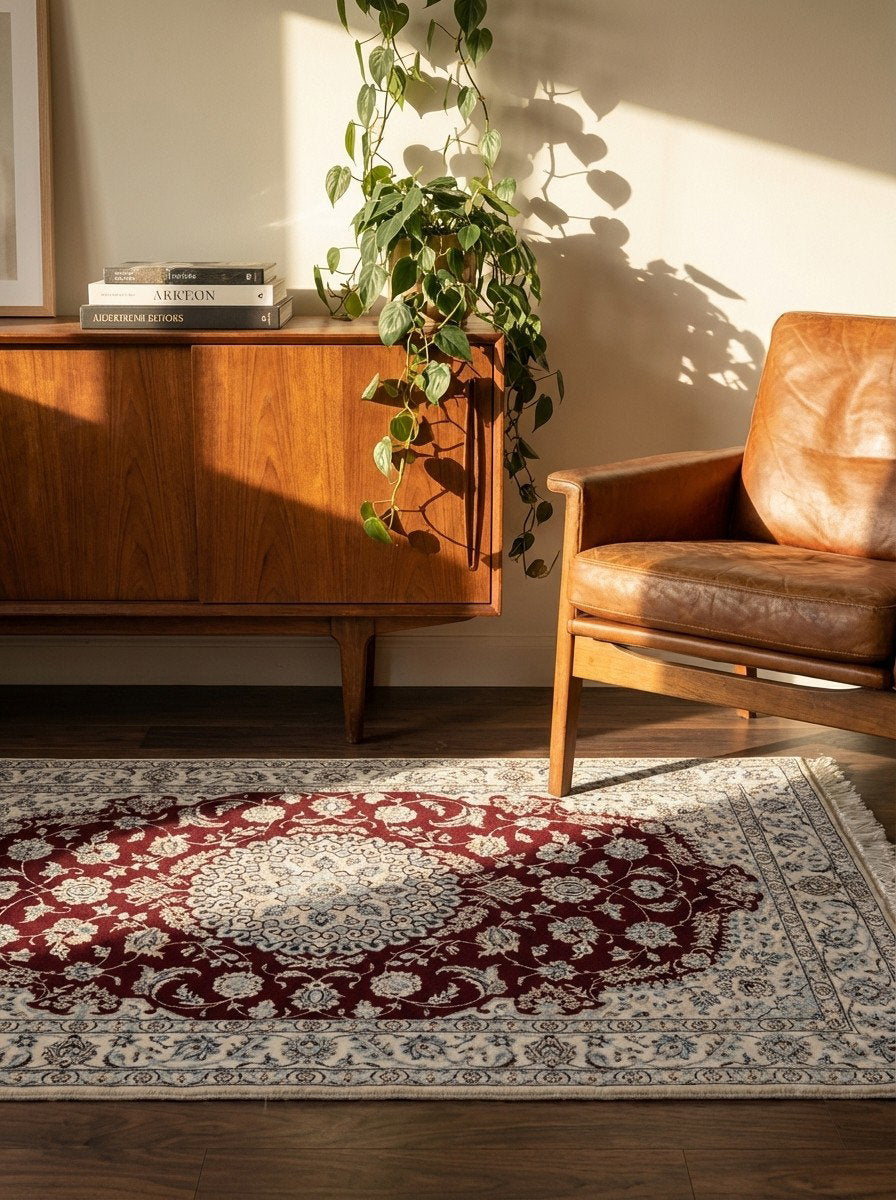 Nain 6La — Handgefertigt, 154x103 cm, Beige, 100% Virgin Wool | Back view