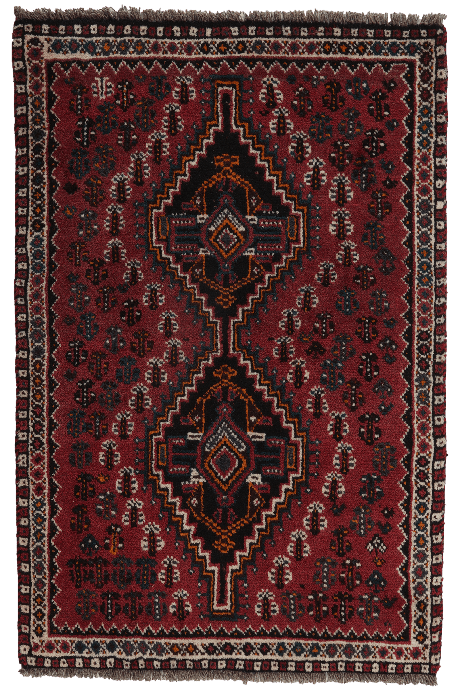 Shiraz — Hand-knotted, 84x127 cm, Red, 100% Virgin Wool | Main view