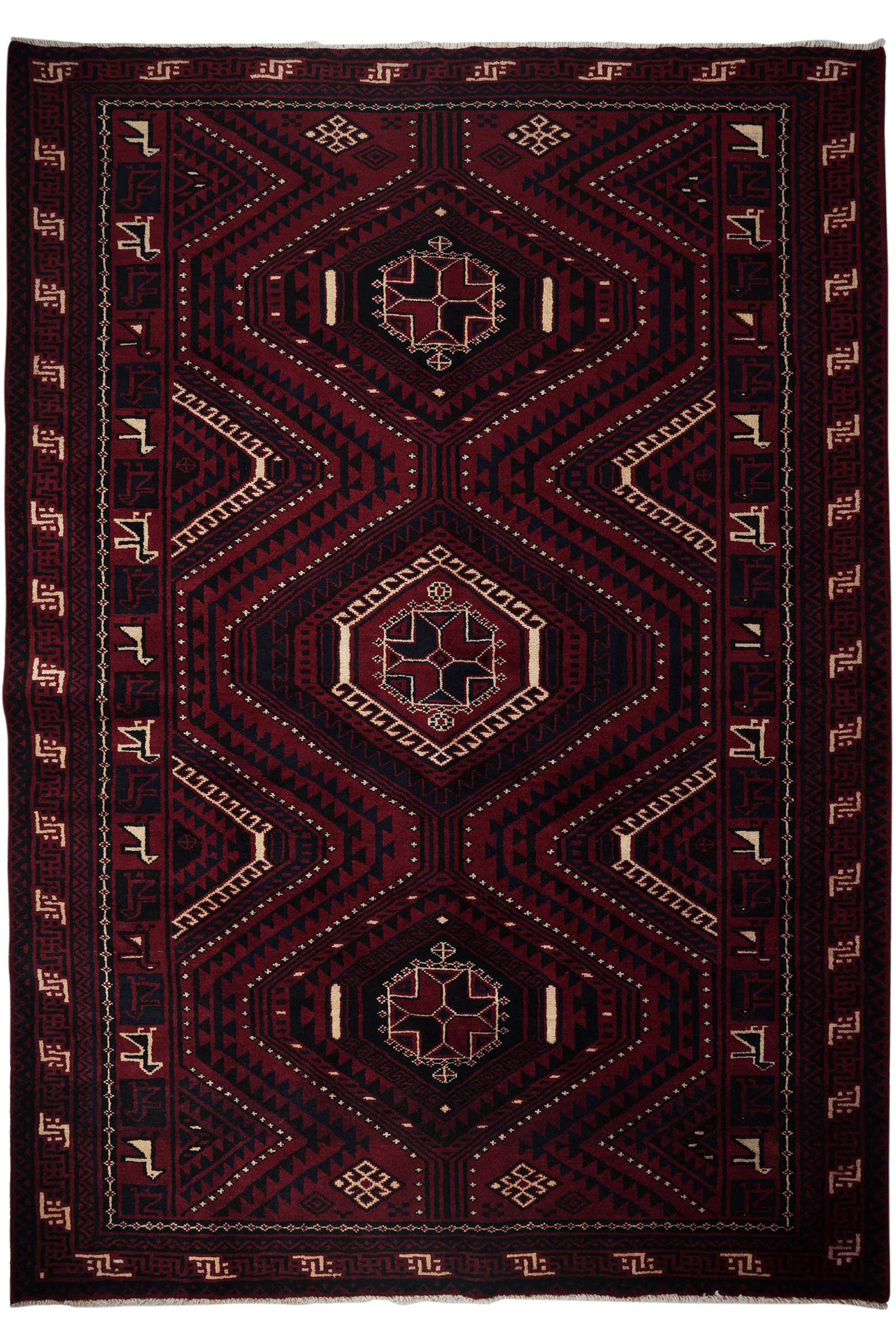 Lori — Handgefertigt, 303x213 cm, Rot, 100% Virgin Wool | Main view