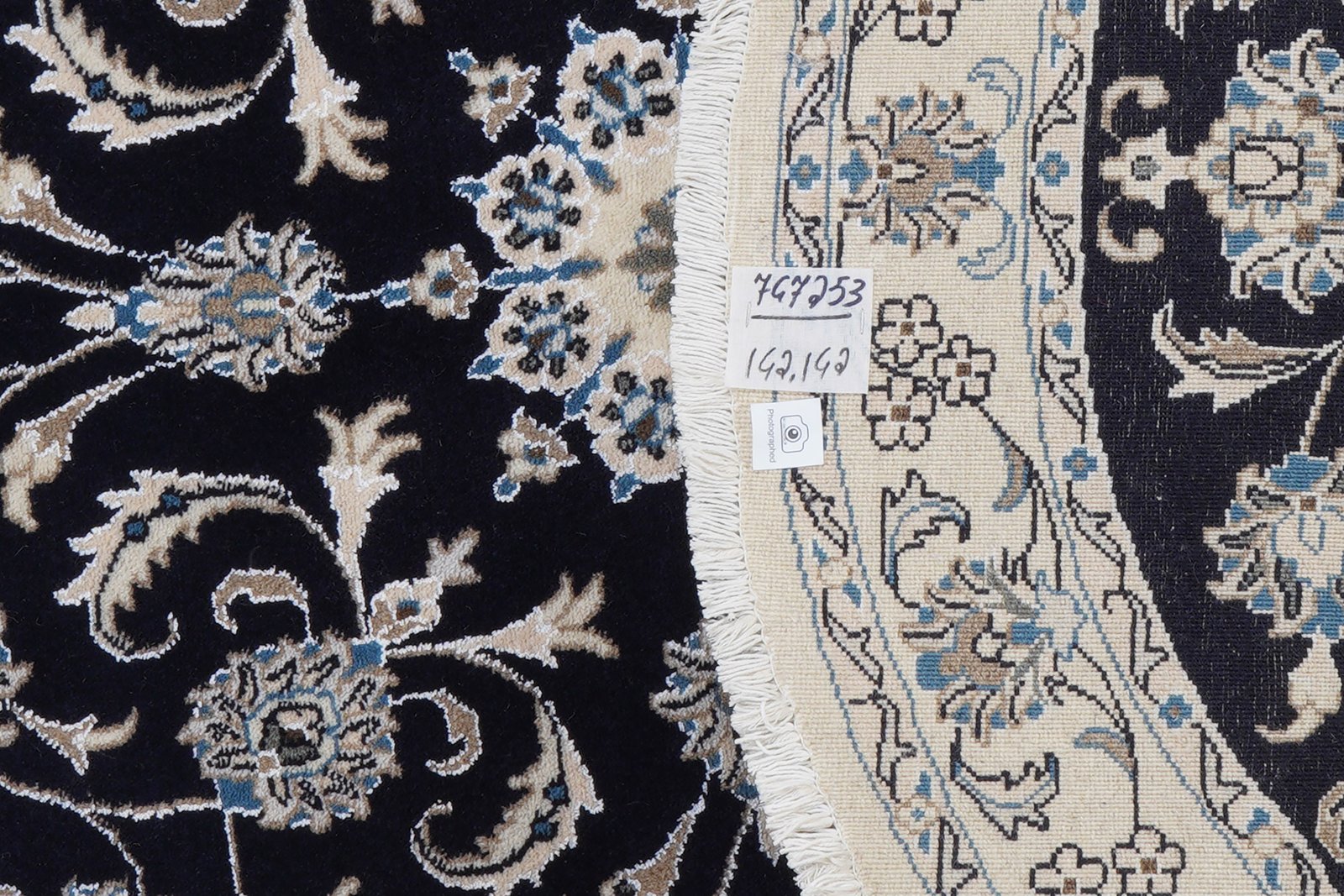 Nain — Hand-knotted, 142x142 cm, Blue, 100% Virgin Wool | View 6
