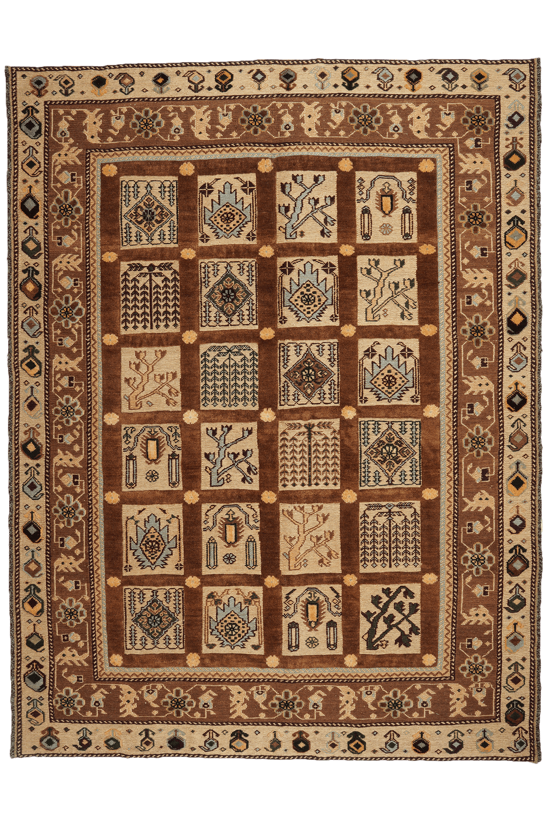 Kelim Belutch — Handmade, 133x174 cm, Brown, 100% Virgin Wool | Main view