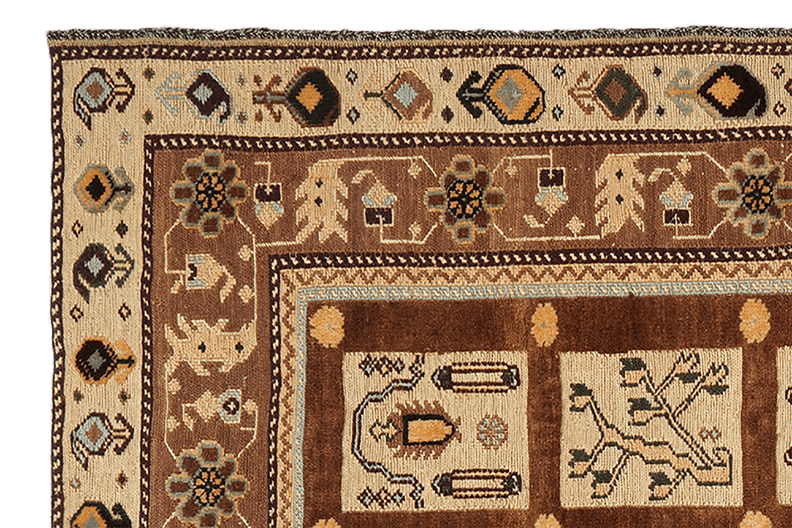 Kelim Belutch — Handmade, 133x174 cm, Brown, 100% Virgin Wool | View 3