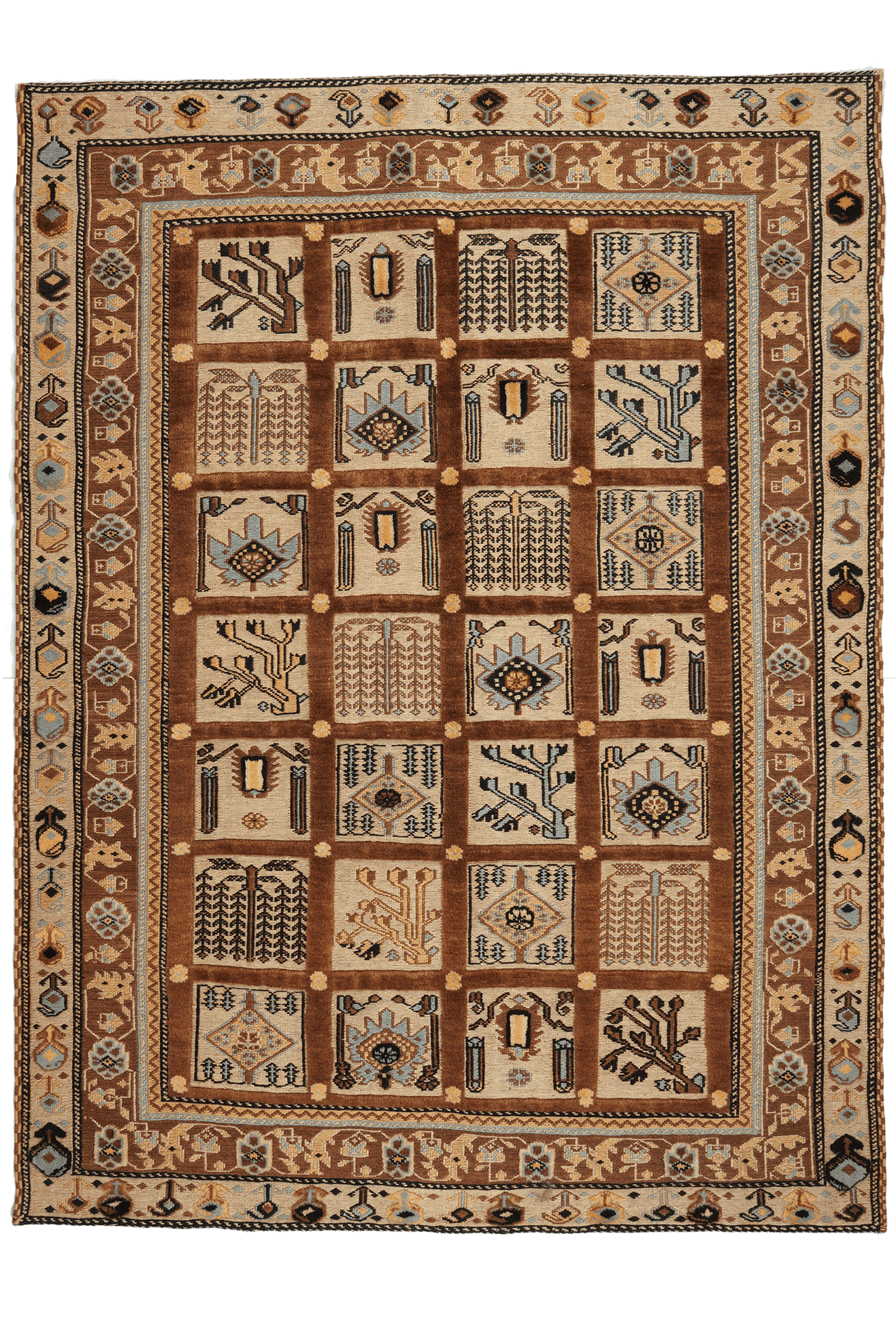 Kelim Belutch — Handmade, 123x164 cm, Brown, 100% Virgin Wool | Main view