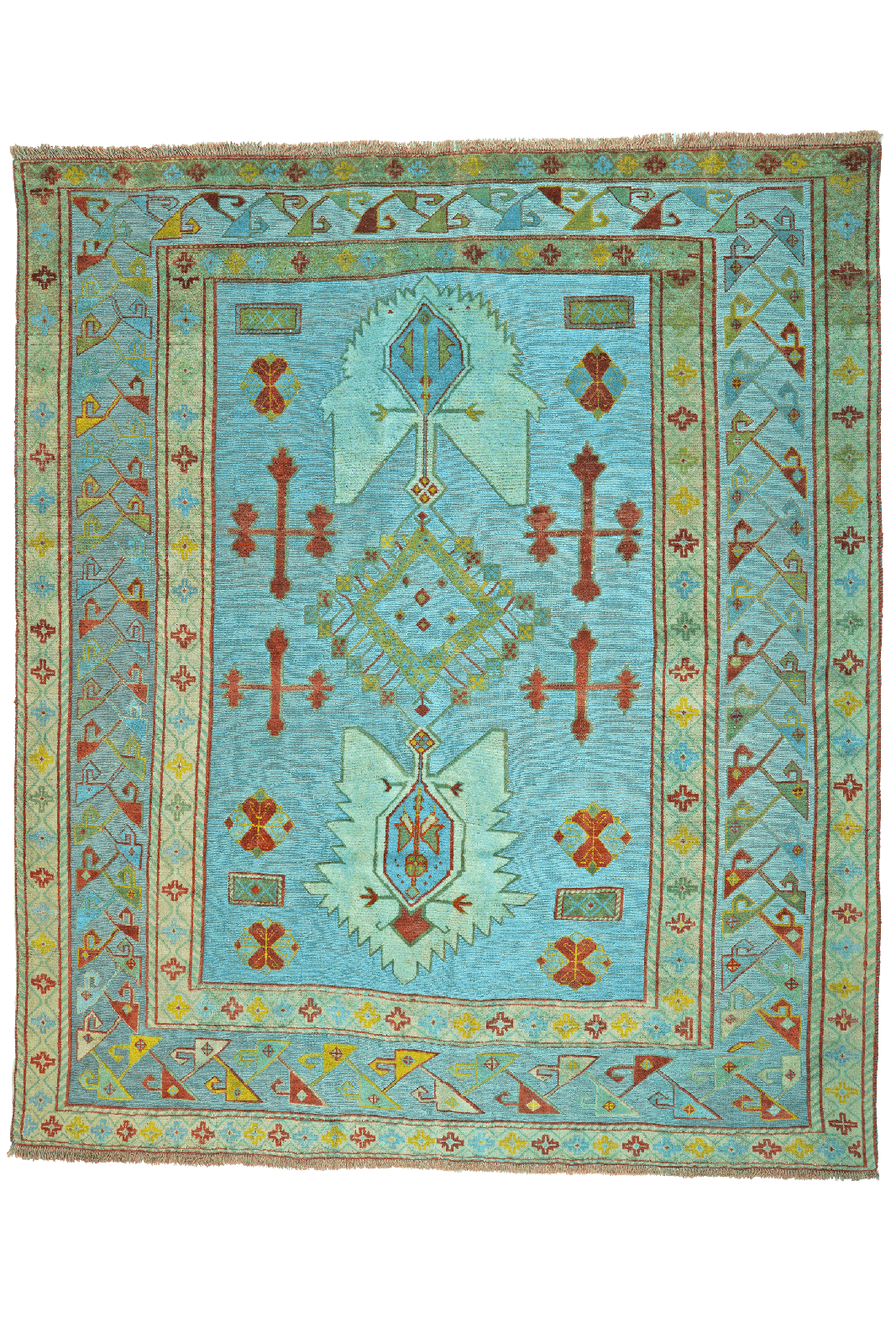 Kelim Belutch — Handmade, 209x245 cm, Blue, 100% Virgin Wool | Main view