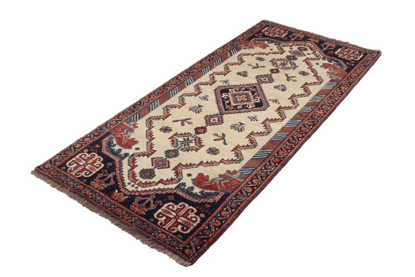 Kashkuli — Hand-knotted, 87x195 cm, Beige, 100% Virgin Wool | View 4