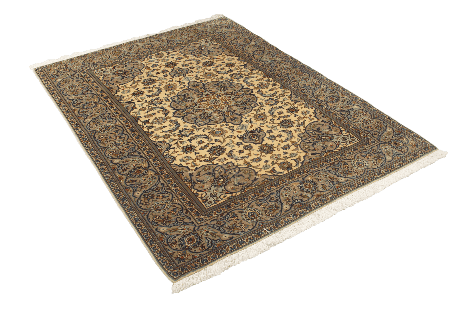 Kashan — Hand-knotted, 143x193 cm, Beige, 100% Virgin Wool | View 5
