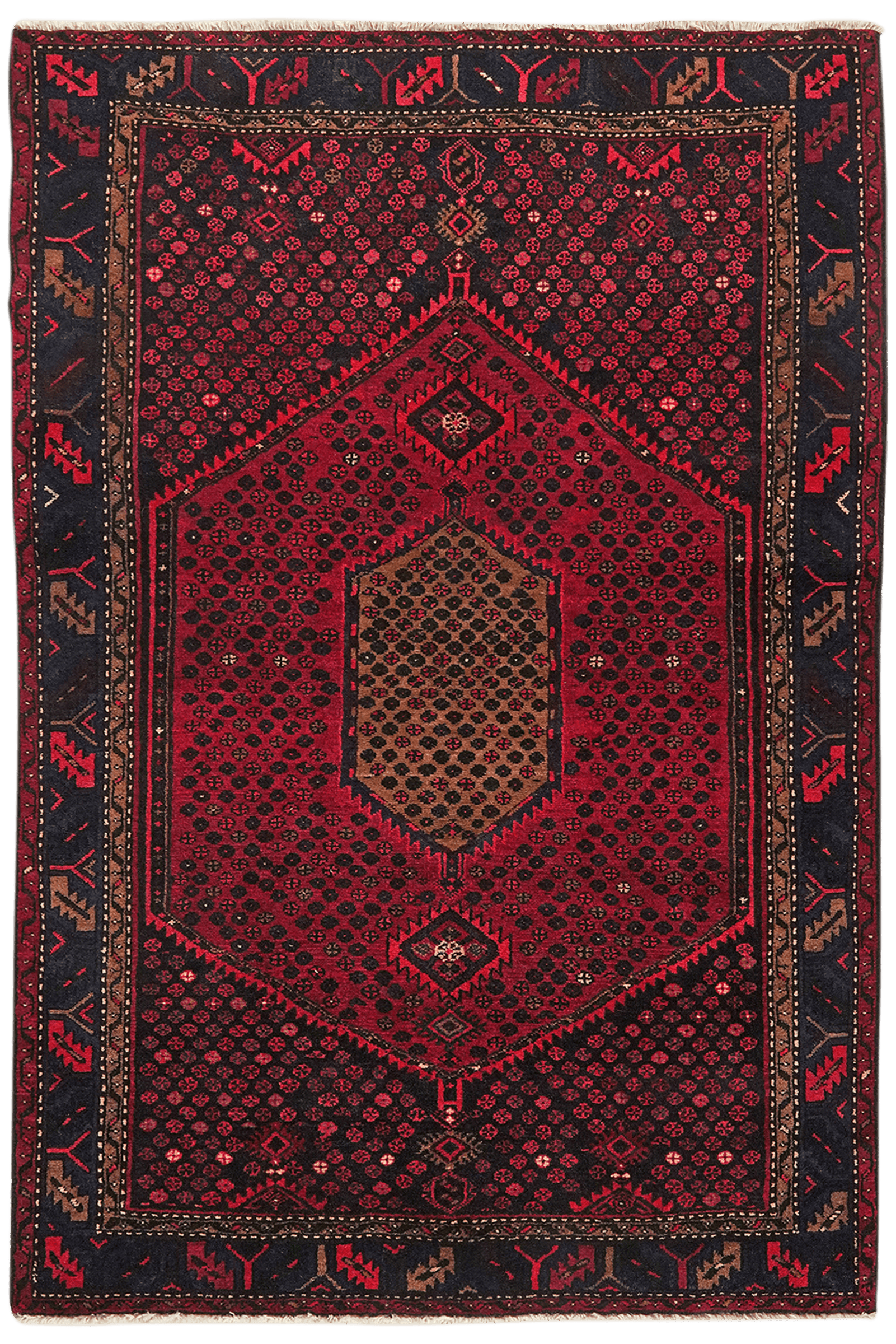 Tarom — Hand-knotted, 129x200 cm, Red, 100% Virgin Wool | Main view