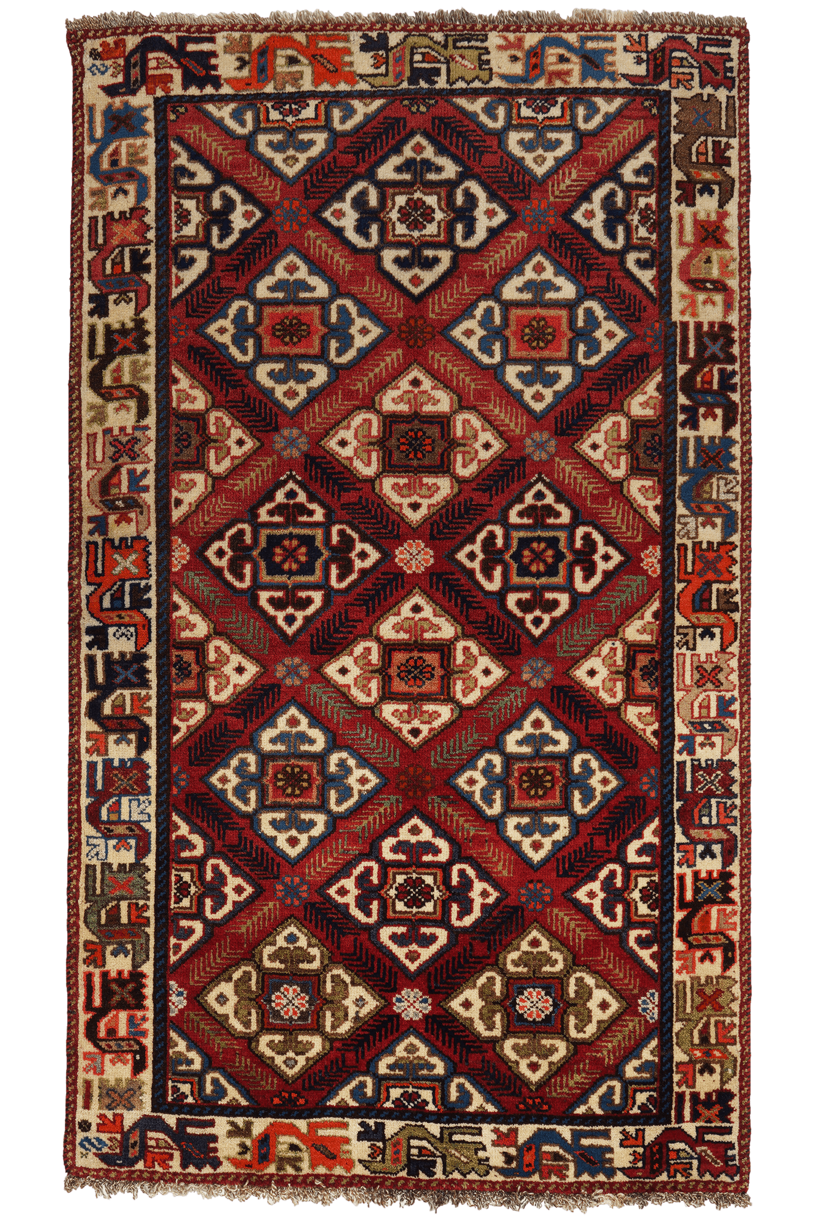 Gashgai — Hand-knotted, 95x163 cm, Red, 100% Virgin Wool | Main view