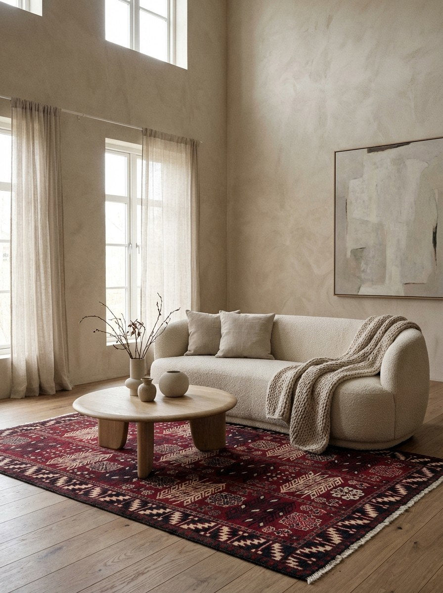 Lori — Handgefertigt, 206x130 cm, Blau, 100% Virgin Wool | Detail view