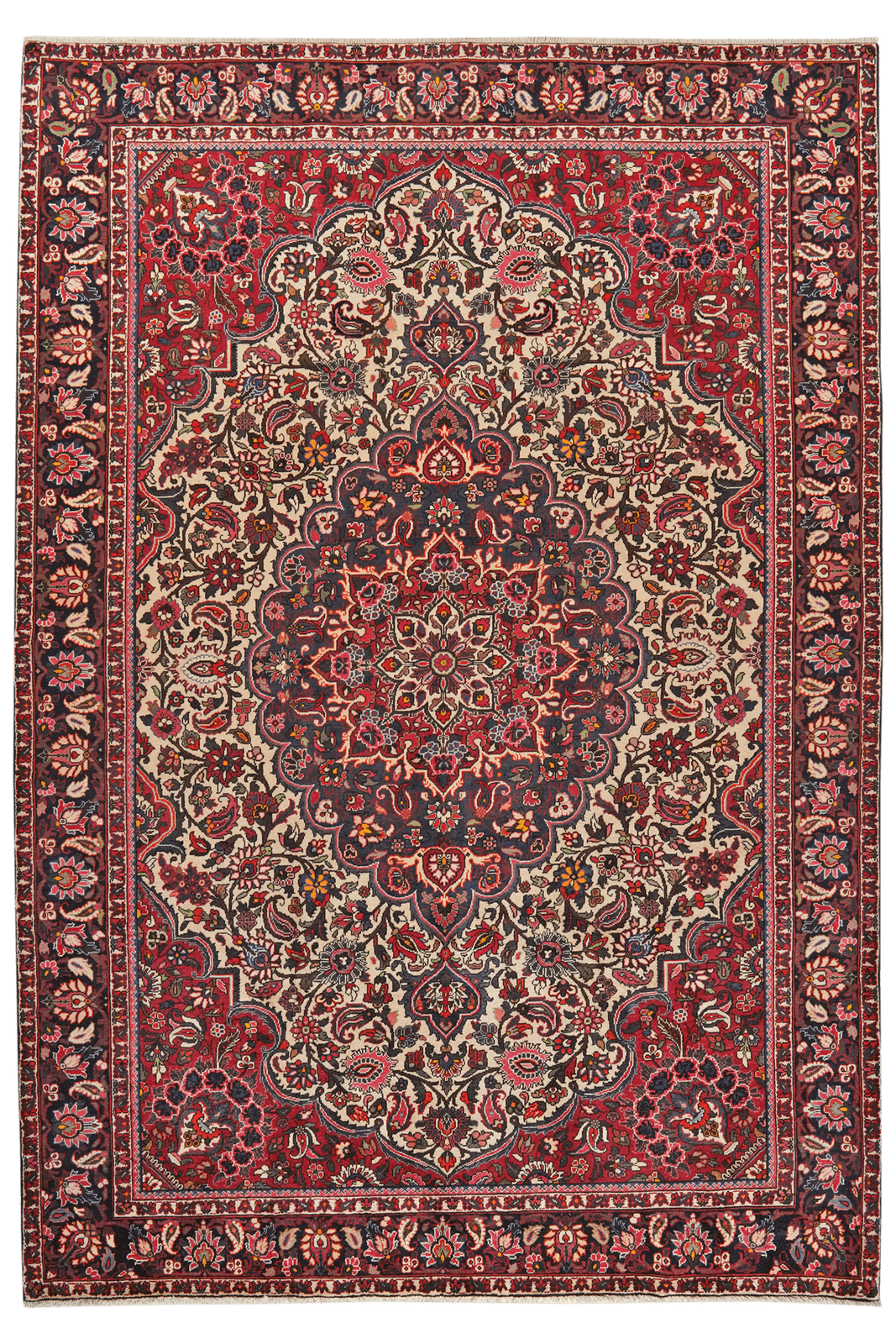 Bakhtiar — Hand-knotted, 209x303 cm, Beige, 100% Virgin Wool | Main view