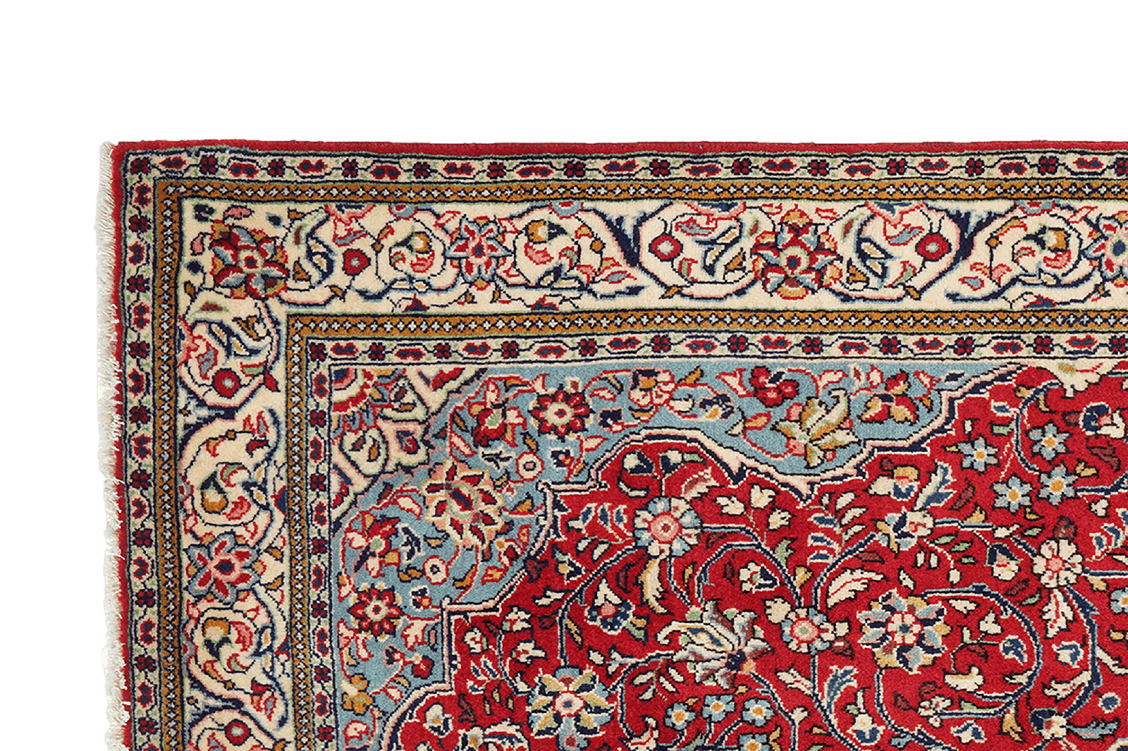 Sarough — Hand-knotted, 129x215 cm, Red, 100% Virgin Wool | View 3