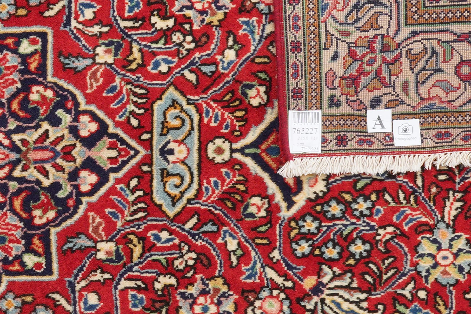 Sarough — Hand-knotted, 129x215 cm, Red, 100% Virgin Wool | View 6