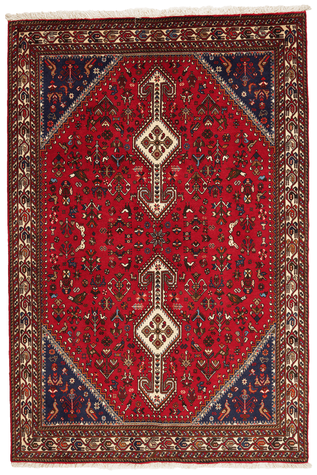 Nasrabad — Hand-knotted, 142x214 cm, Red, 100% Virgin Wool | Main view