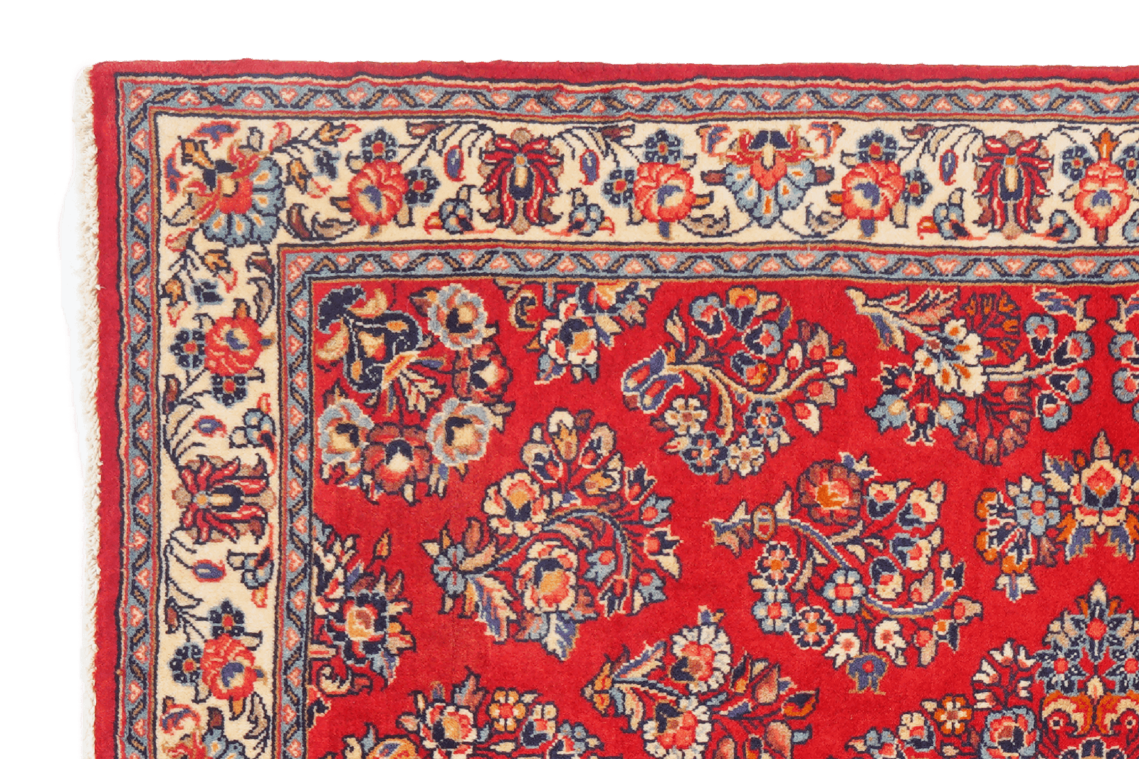 Sarough — Hand-knotted, 104x151 cm, Red, 100% Virgin Wool | View 3