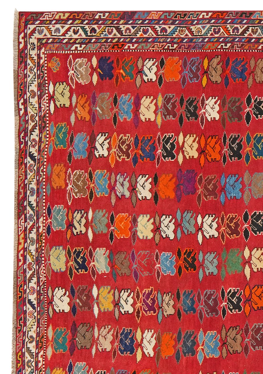 Gashgai — Hand-knotted, 243x347 cm, Red, 100% Virgin Wool | View 3
