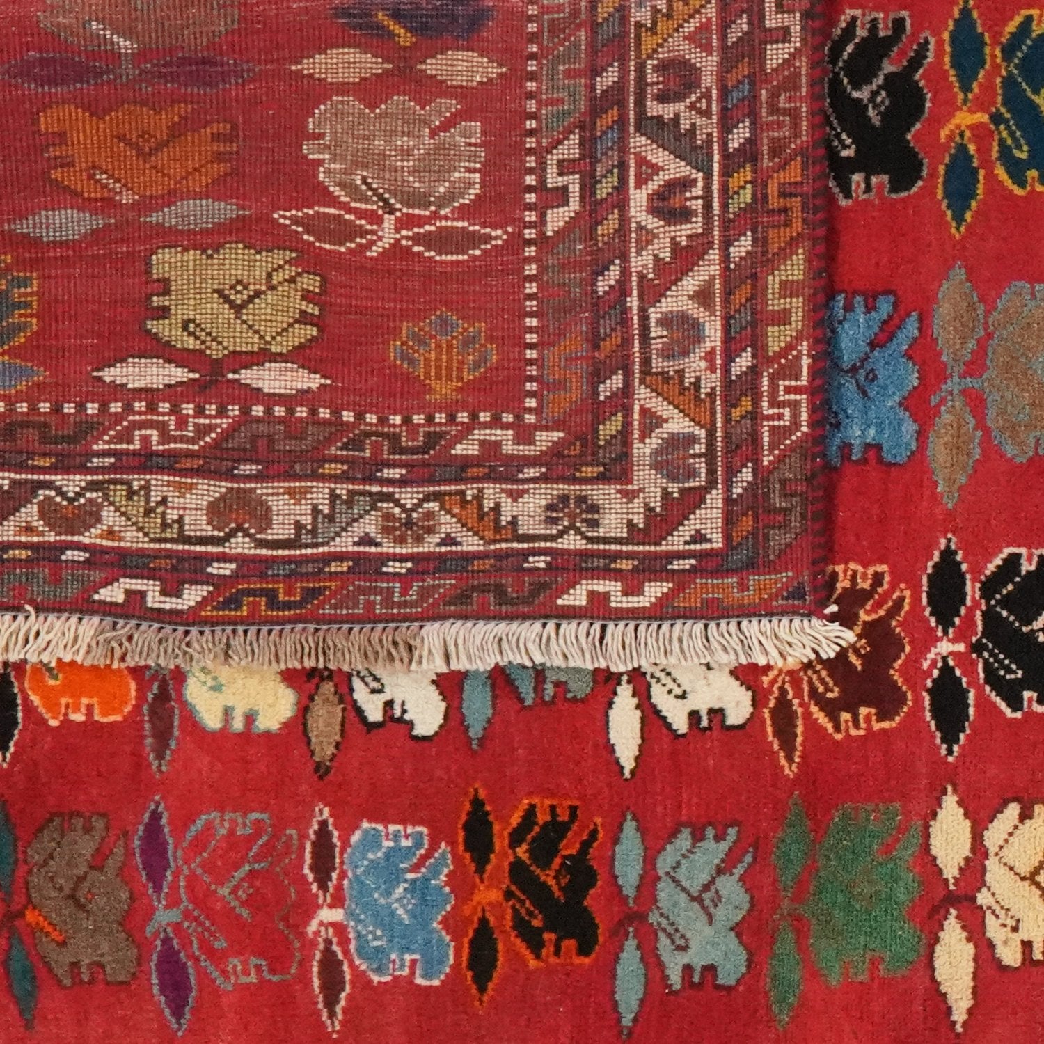 Gashgai — Hand-knotted, 243x347 cm, Red, 100% Virgin Wool | View 6