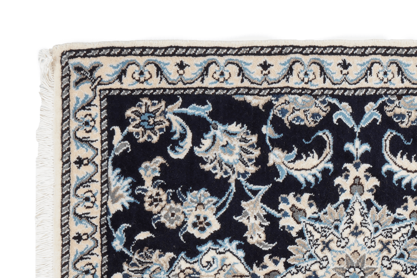 Nain 12La — Hand-knotted, 78x197 cm, Blue, 100% Virgin Wool | View 3