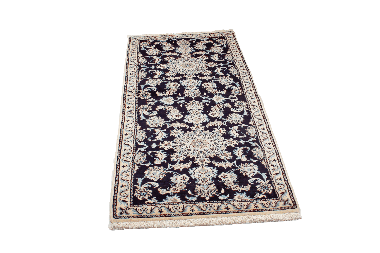 Nain 12La — Hand-knotted, 78x197 cm, Blue, 100% Virgin Wool | View 4