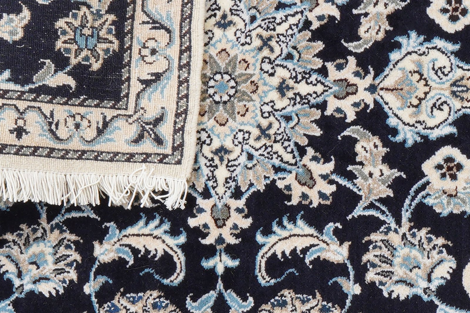 Nain 12La — Hand-knotted, 78x197 cm, Blue, 100% Virgin Wool | View 7
