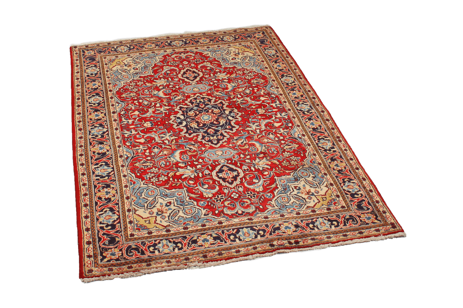 Sarough — Hand-knotted, 107x163 cm, Red, 100% Virgin Wool | View 4