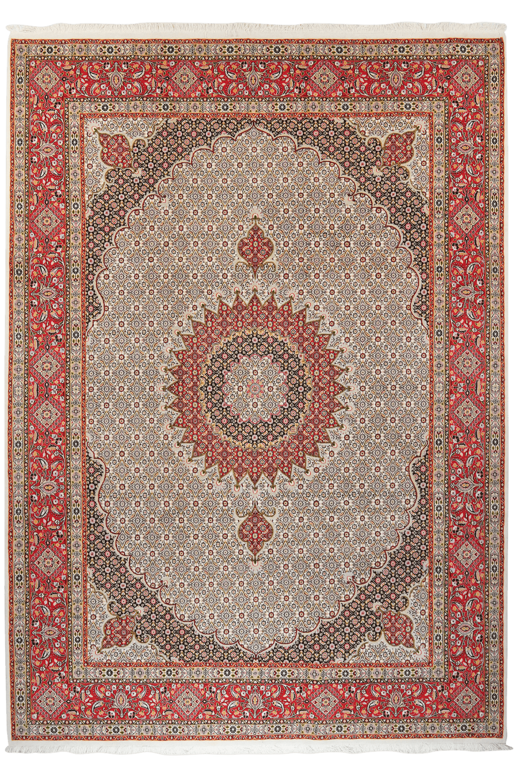 Moud Mahi — Hand-knotted, 245x352 cm, Beige, 100% Virgin Wool | Main view