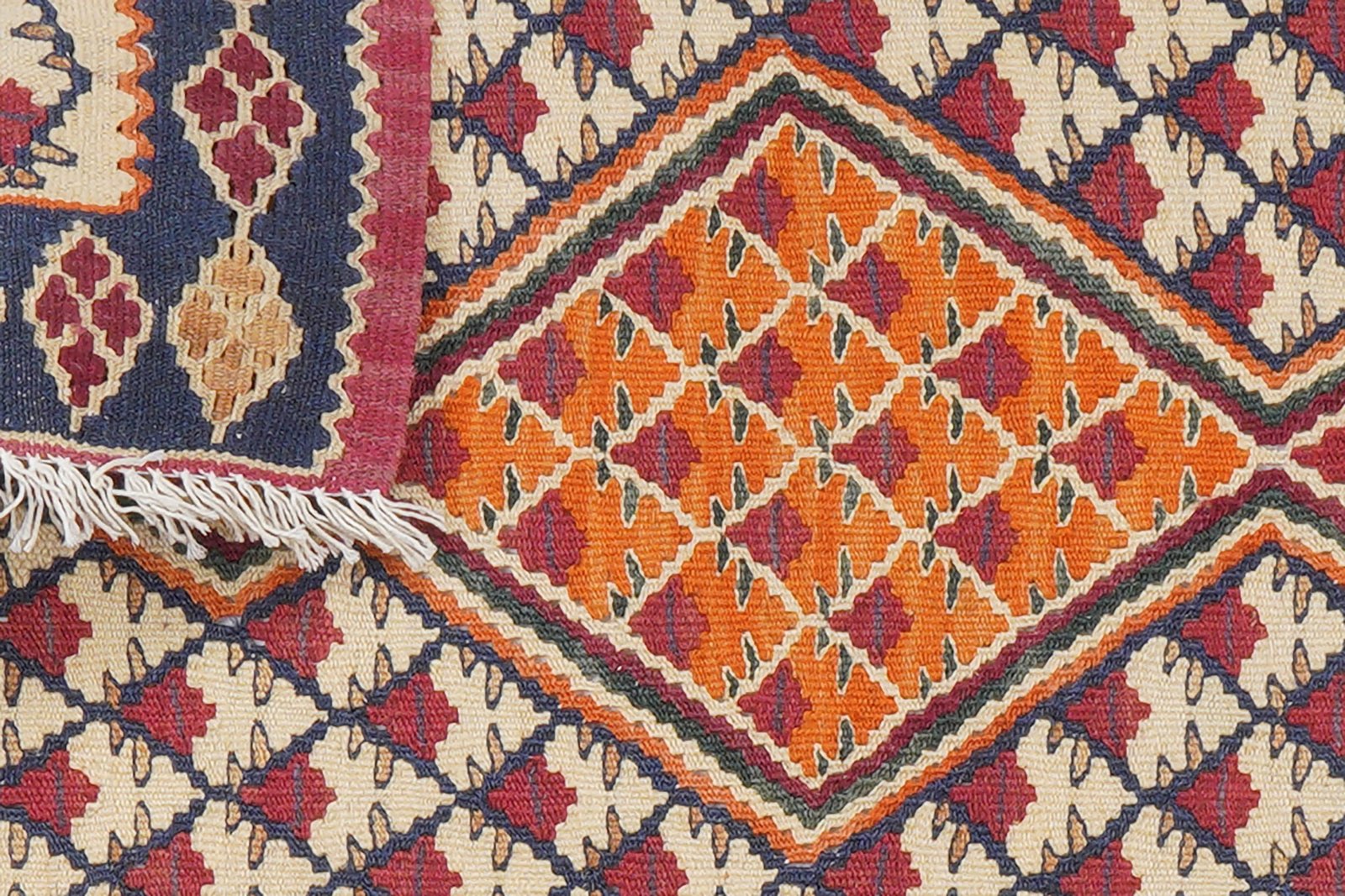 Kelim Senneh — Handmade, 60x86 cm, Beige, 100% Virgin Wool | View 7