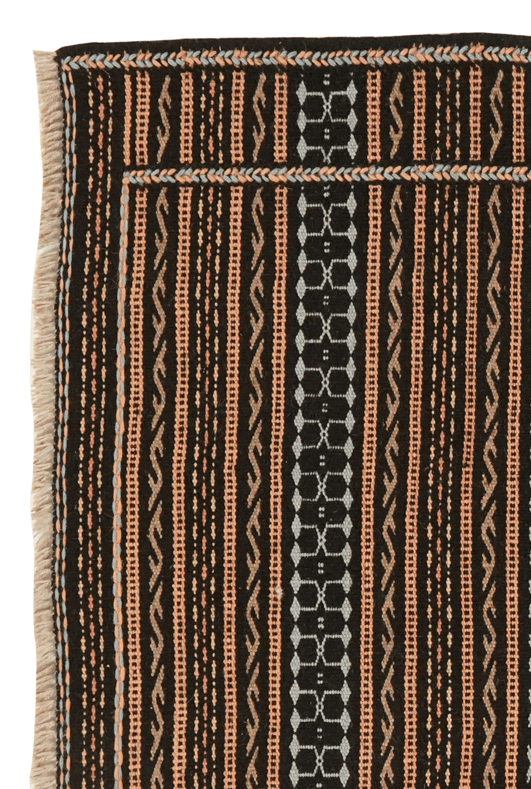 Kelim Kordi — Handmade, 81x125 cm, Black, 100% Virgin Wool | View 3