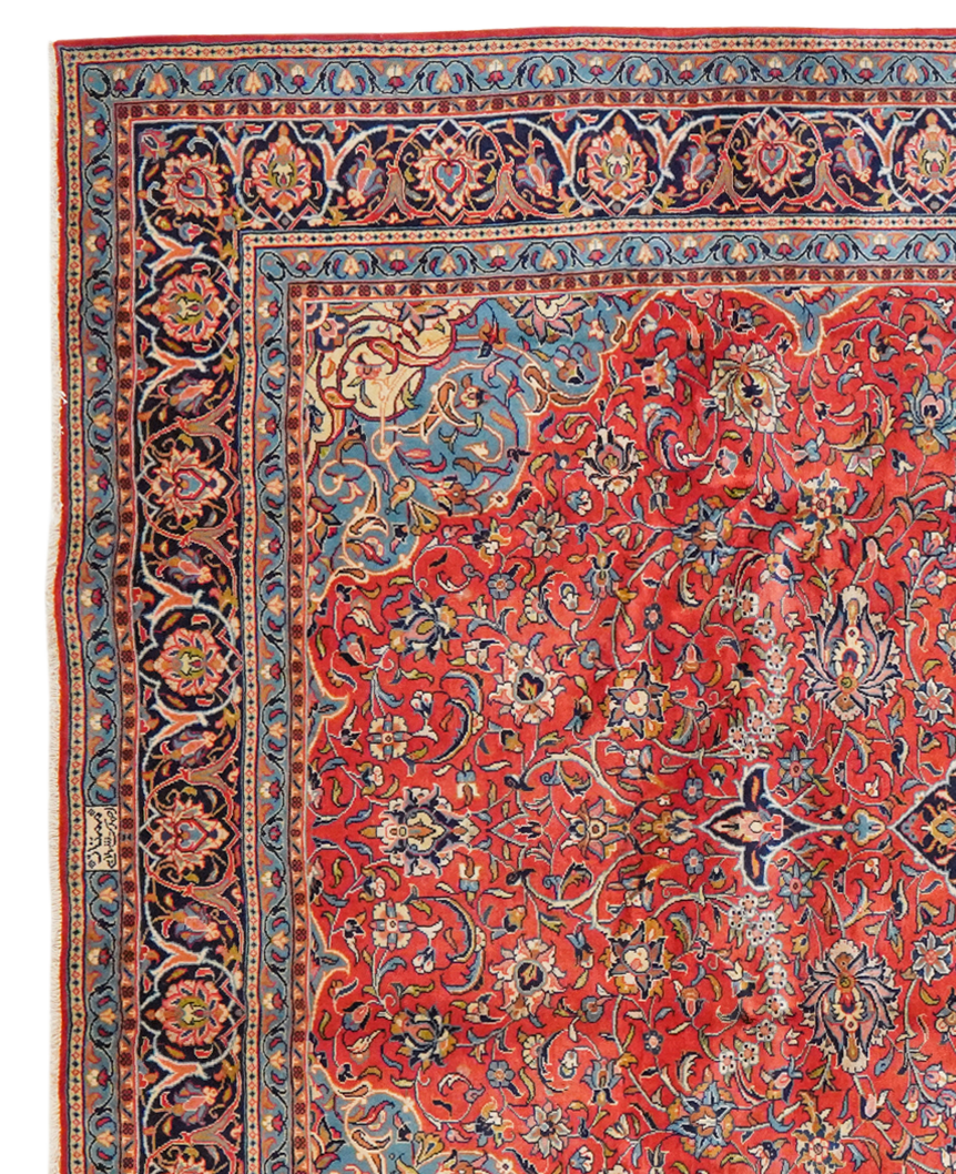 Sarough — Hand-knotted, 255x345 cm, Red, 100% Virgin Wool | View 3