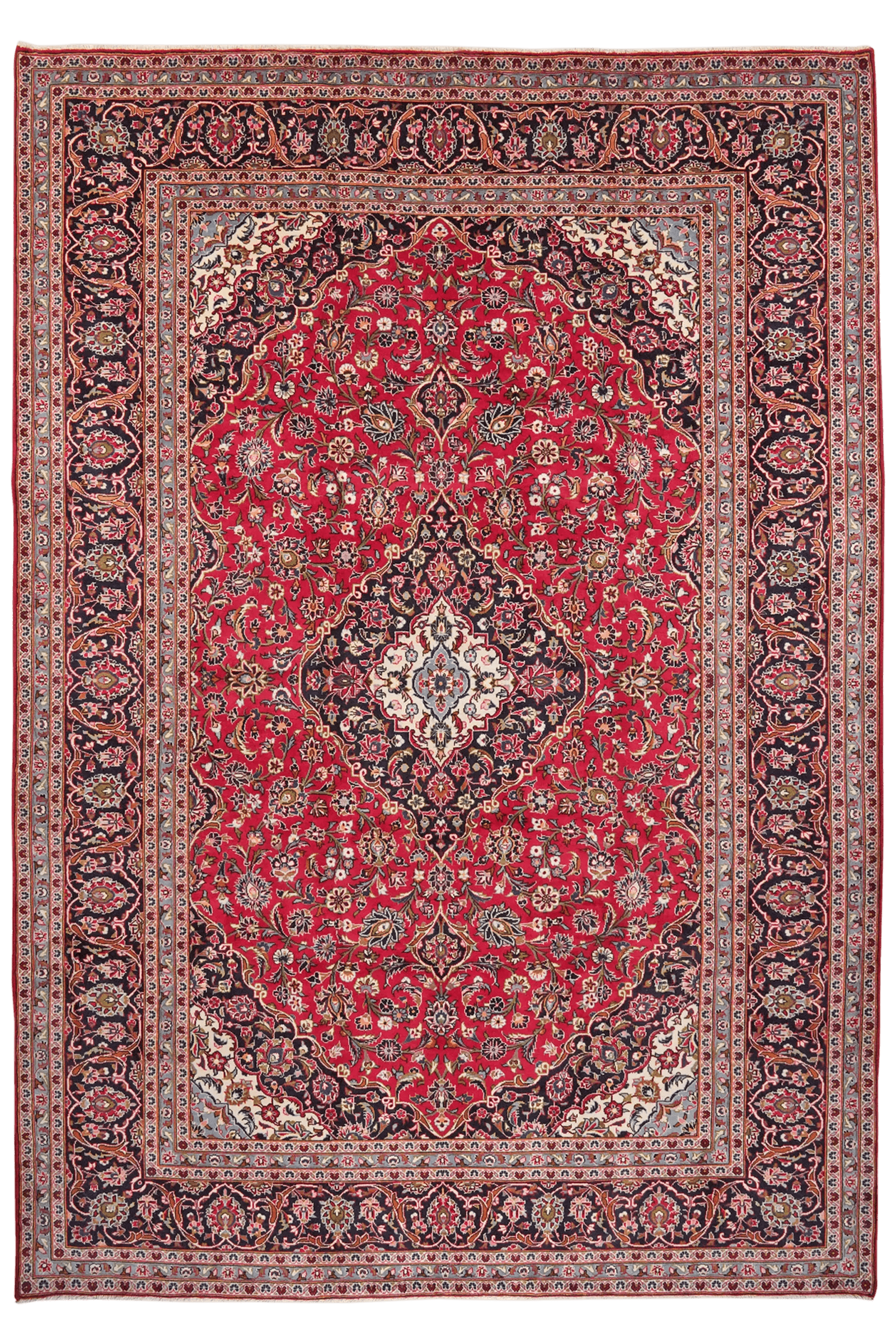 Ardakan — Hand-knotted, 246x353 cm, Red, 100% Virgin Wool | Main view