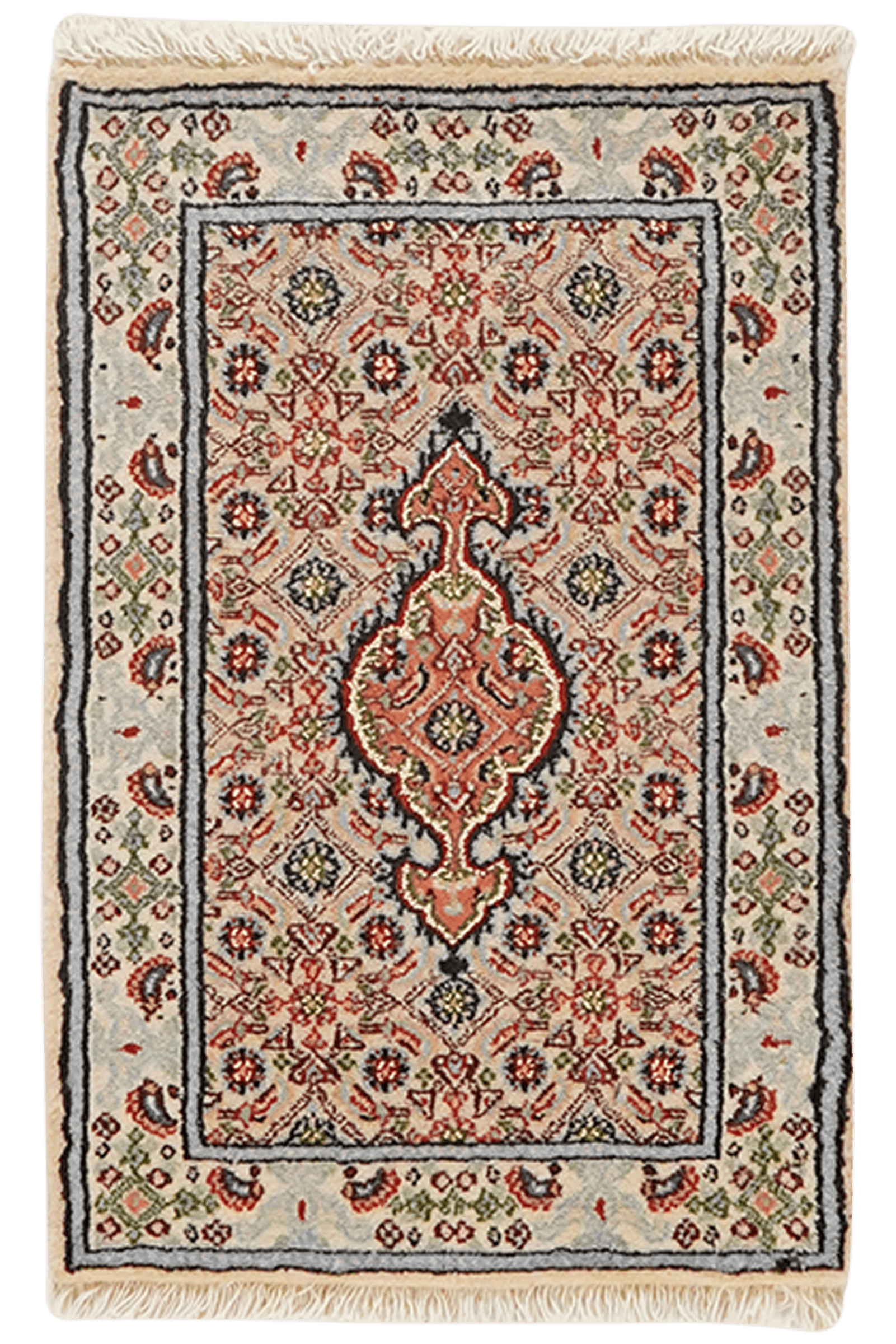 Moud Mahi — Hand-knotted, 40x61 cm, Yellow, 100% Virgin Wool | Main view