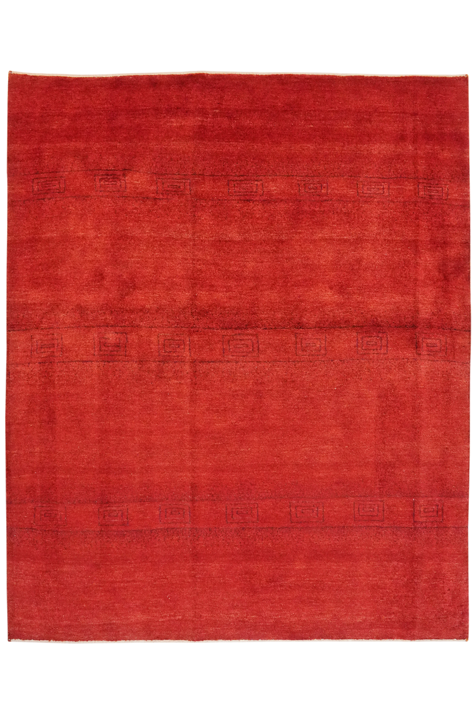 Rizbaf — Handgefertigt, 189x155 cm, Rot, 100% Virgin Wool | Main view