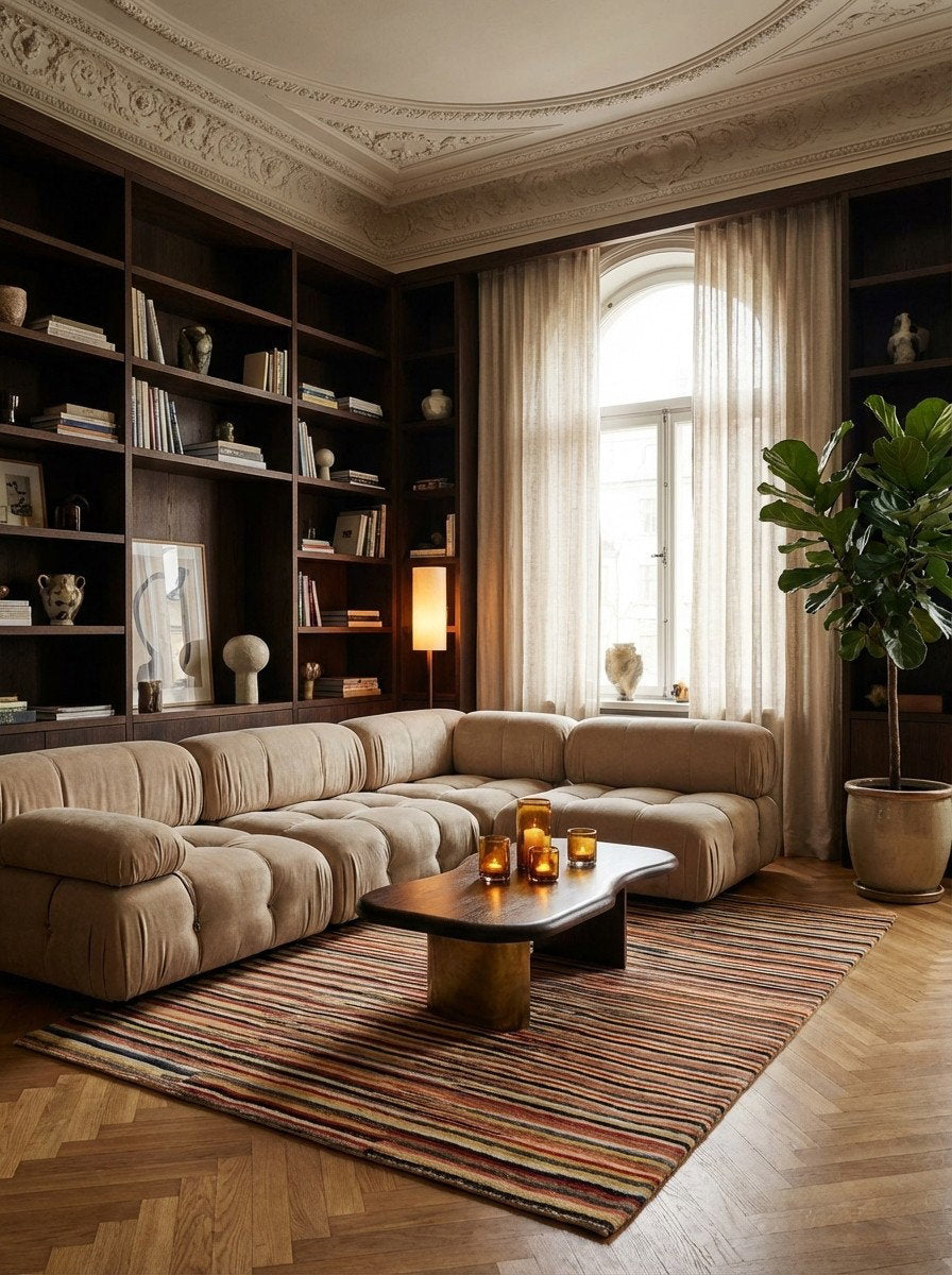 Rizbaf — Handgefertigt, 183x126 cm, Bunt, 100% Virgin Wool | Back view