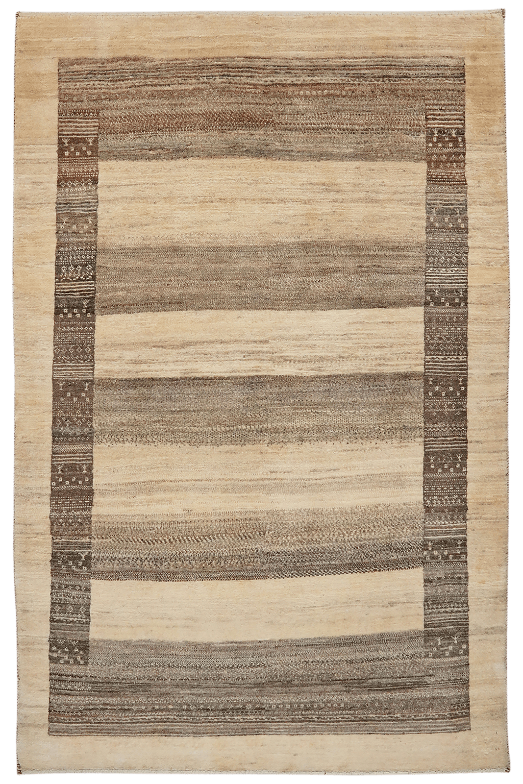 Rizbaf — Hand-knotted, 113x178 cm, Beige, 100% Virgin Wool | Main view