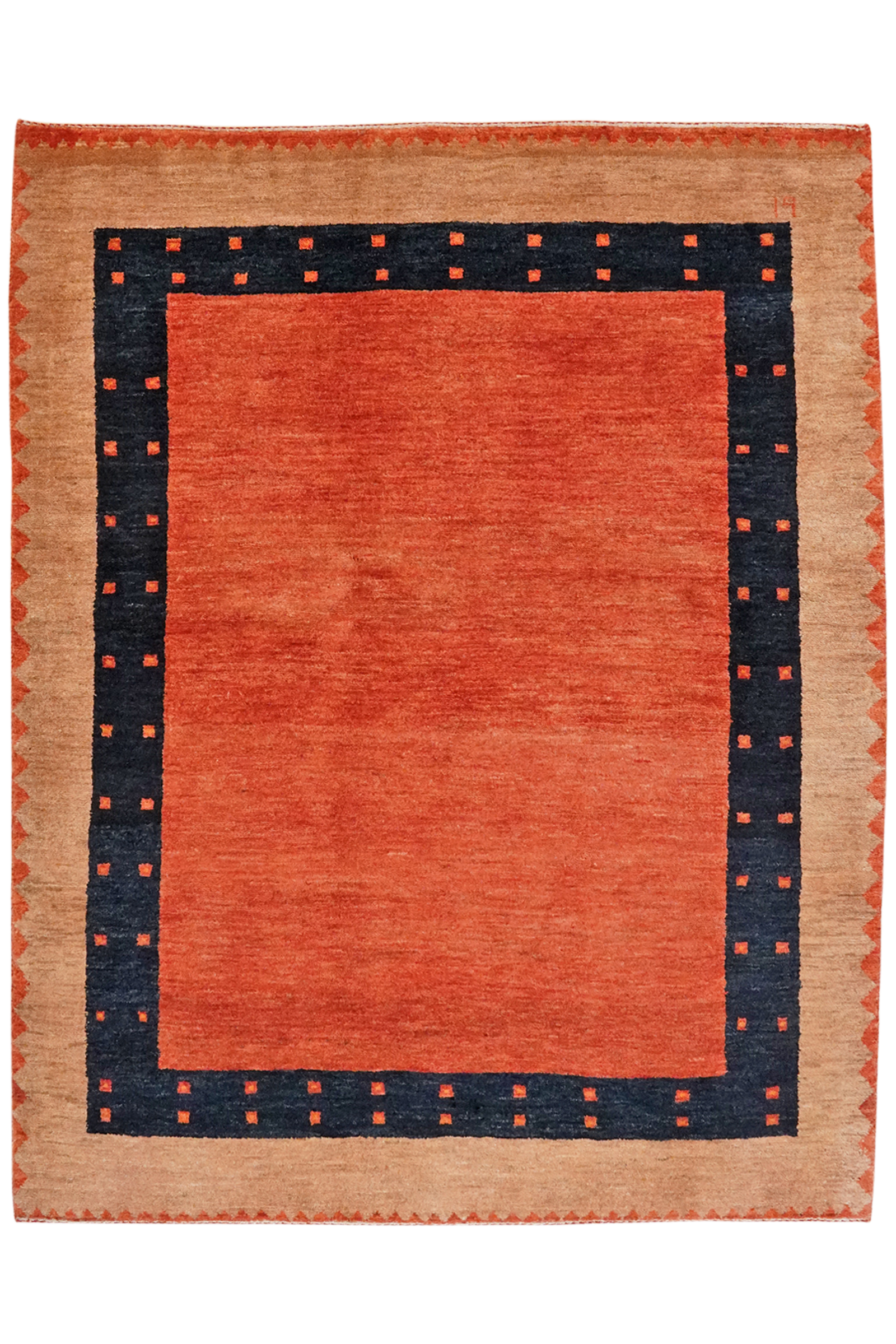 Rizbaf — Handgefertigt, 160x125 cm, Beige, 100% Virgin Wool | Main view